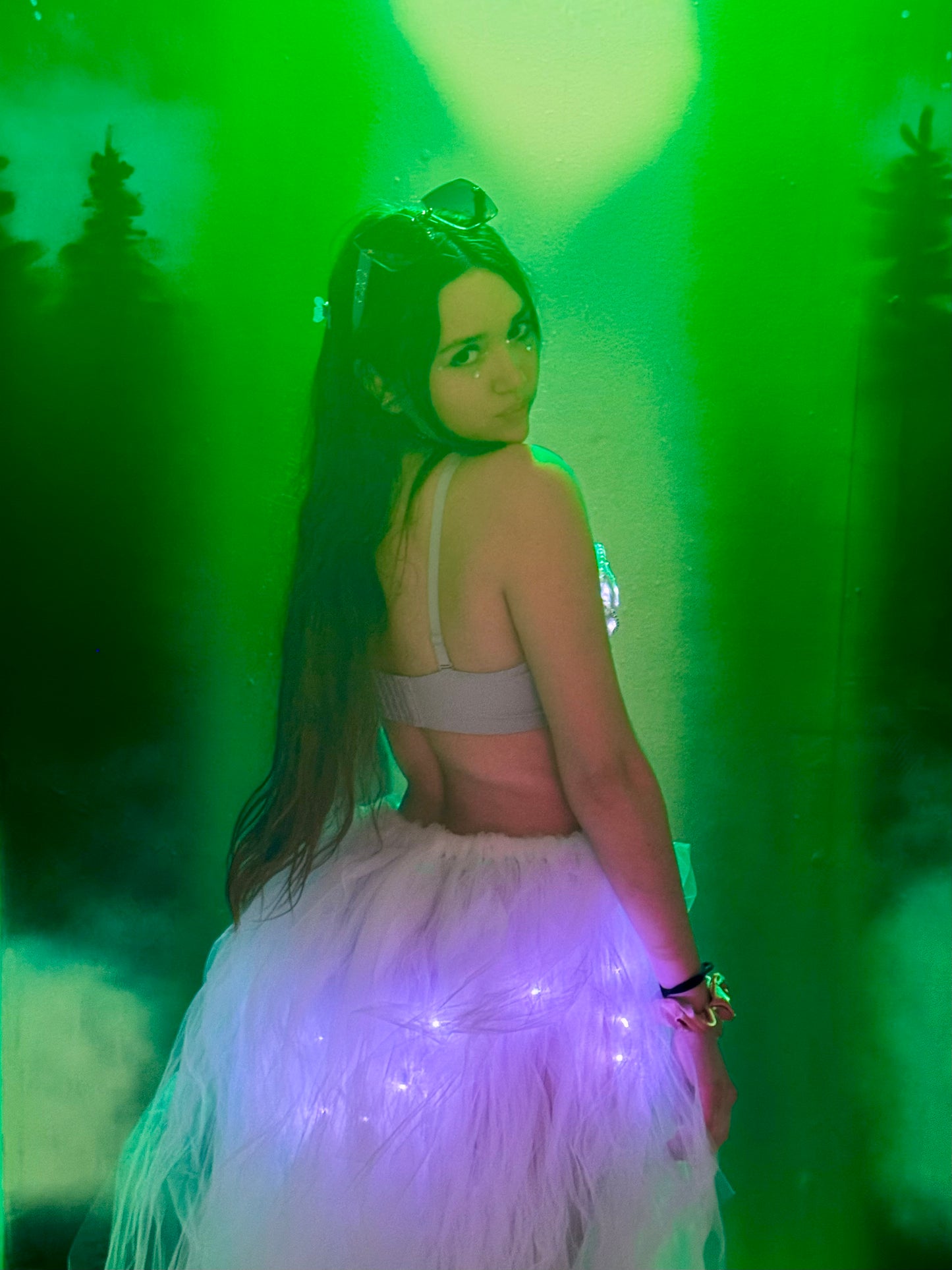 Firefly Glimmer LED Rave Outfit | LED Bra + LED Midi Tutu Skirt + Panties 3 Piece