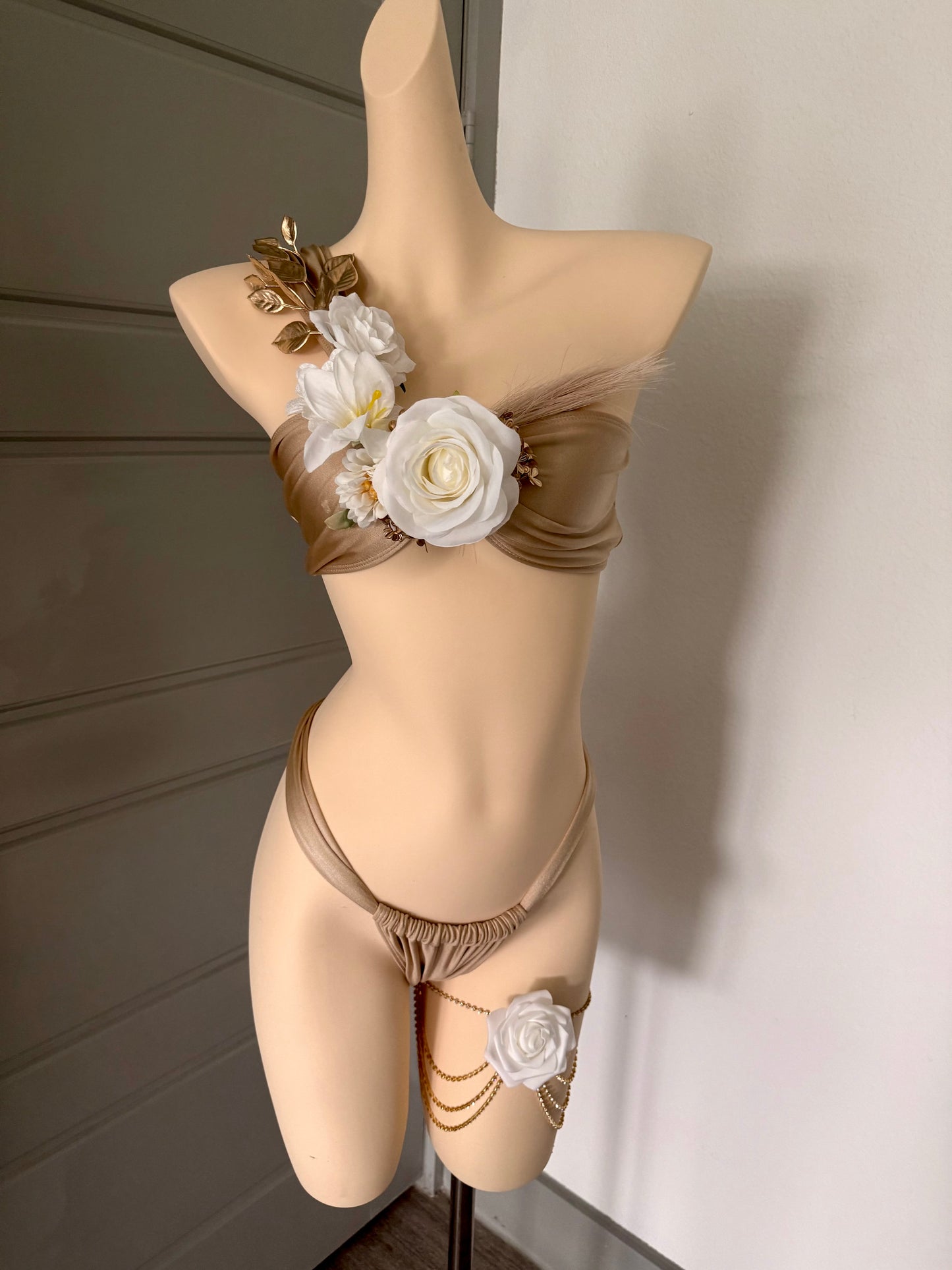 Venus in Blossom Rave Festival Outfit | Top + Bottoms + Thigh Garter | Electric Forest/ Burning Man