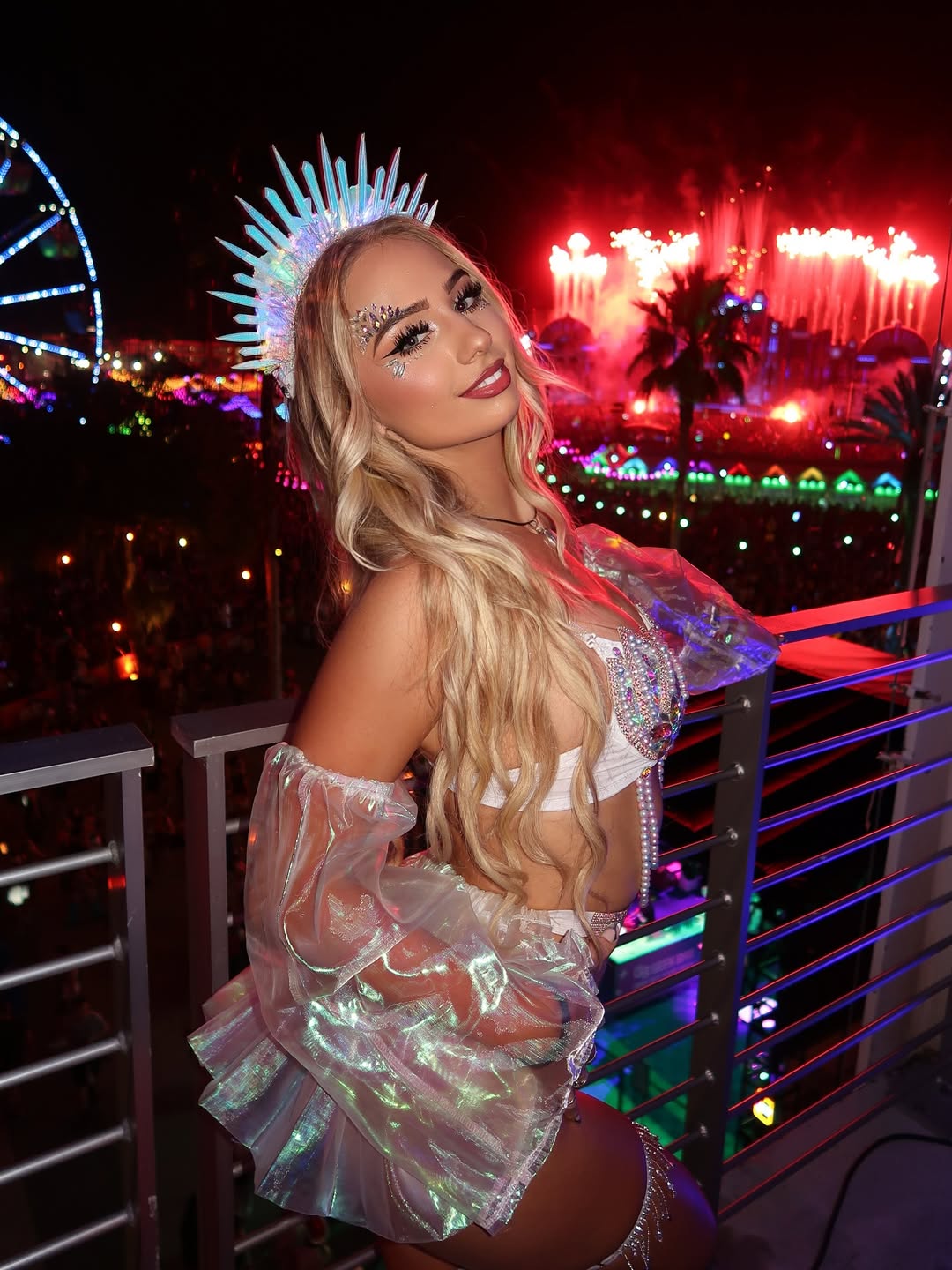 Deep Sea Diva Rave Festival Outfit | Bra + Panty + Short Skirt + Sleeves + Necklace
