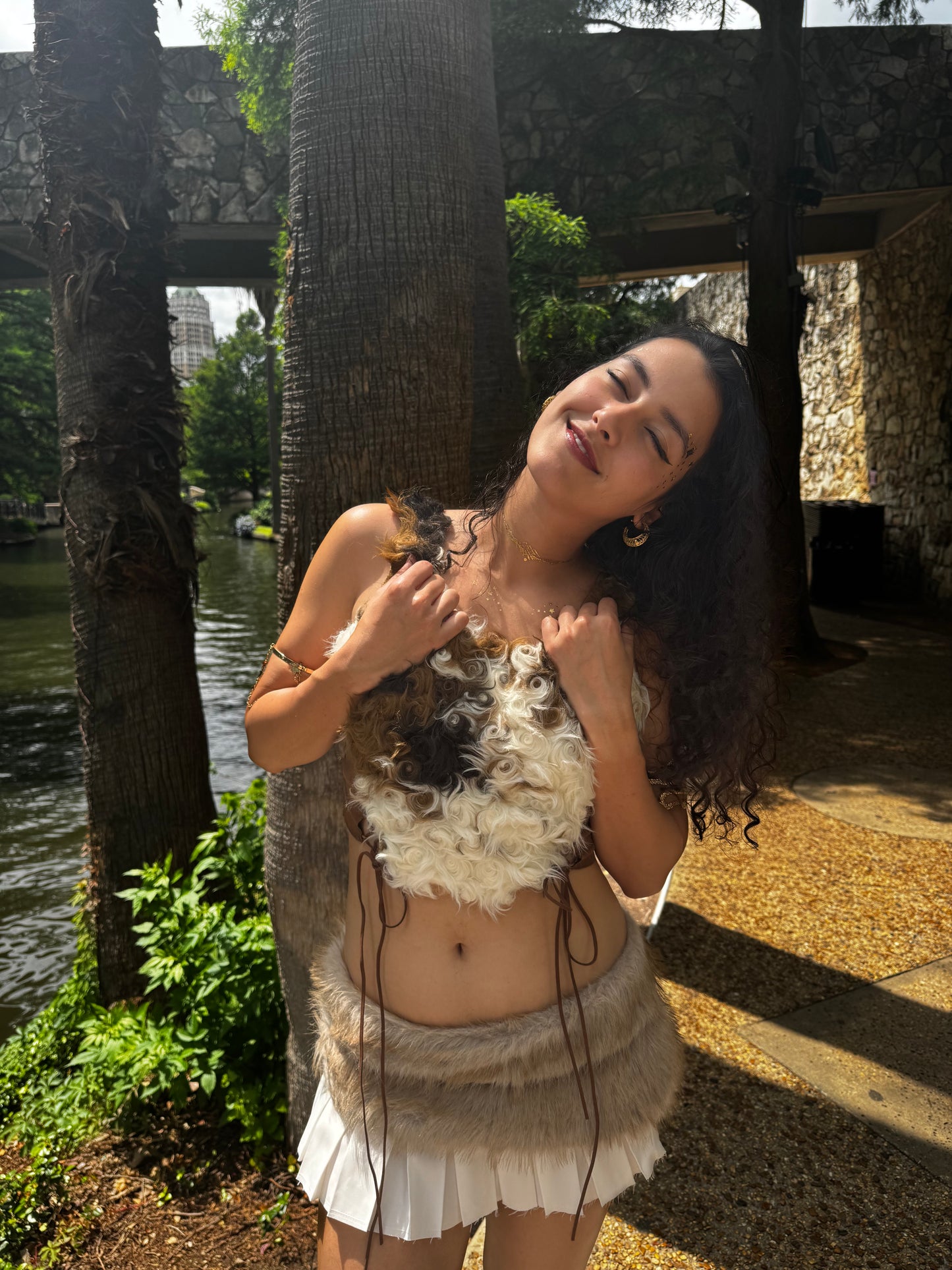 She-Wolf Faux Fur Festival Outfit | Top+ Skirt 2 Piece