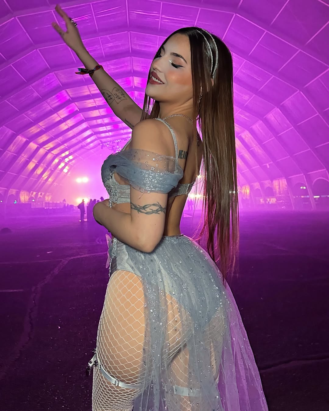 Starlit Princess Rave Outfit | Top + Panties + Mesh Skirt + Necklace 4 Piece Set