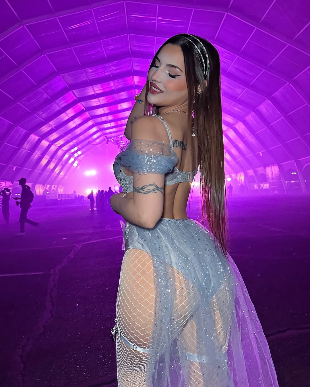Starlit Princess Rave Outfit | Top + Panties + Mesh Skirt + Necklace 4 Piece Set
