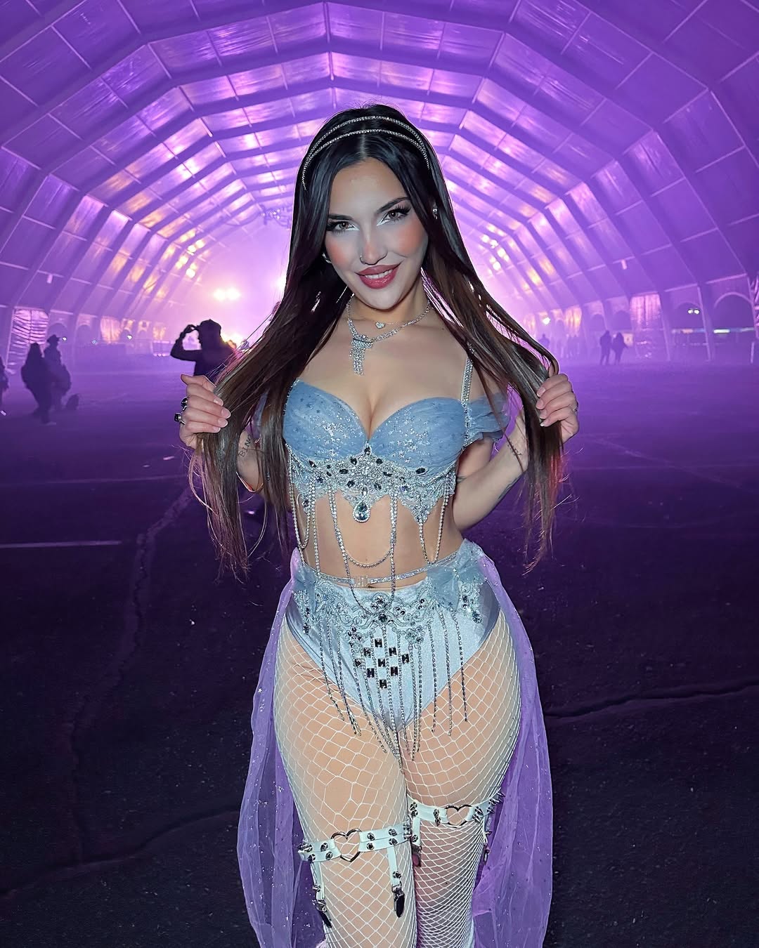 Starlit Princess Rave Outfit | Top + Panties + Mesh Skirt + Necklace 4 Piece Set