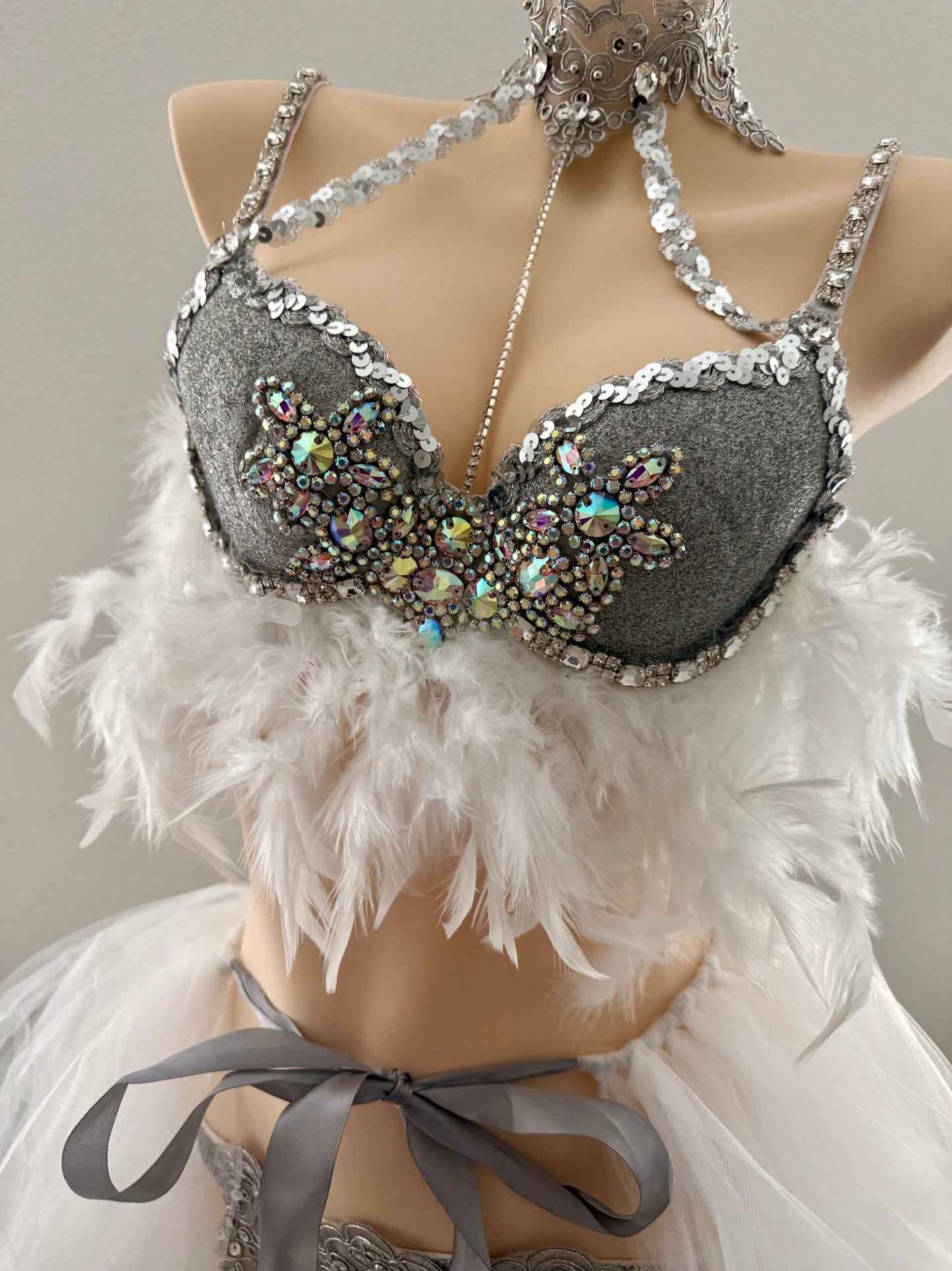 Frosted Angel Rave Festival Outfit | Top + Bottom + Tutu Skirt