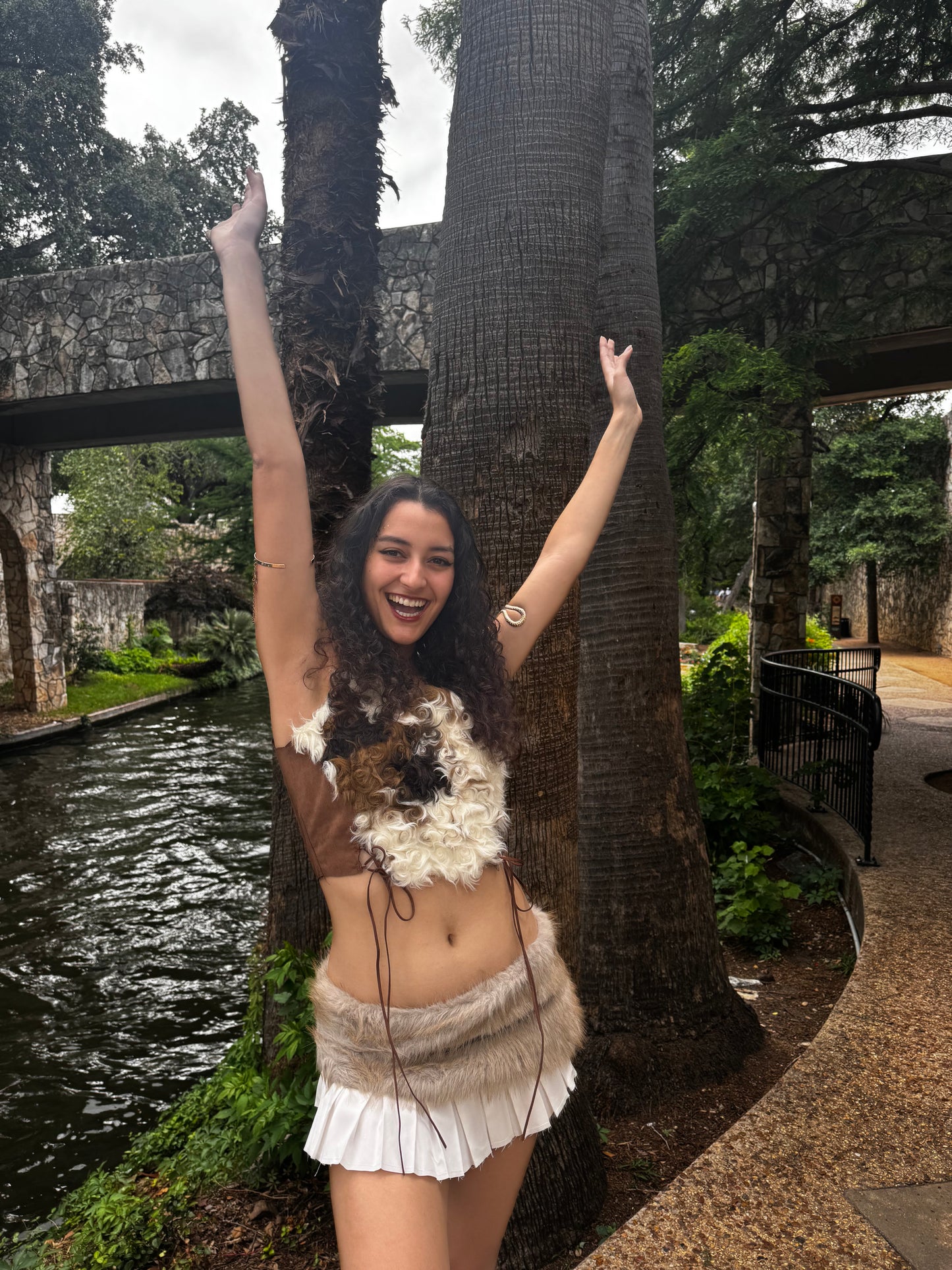 She-Wolf Faux Fur Festival Outfit | Top+ Skirt 2 Piece