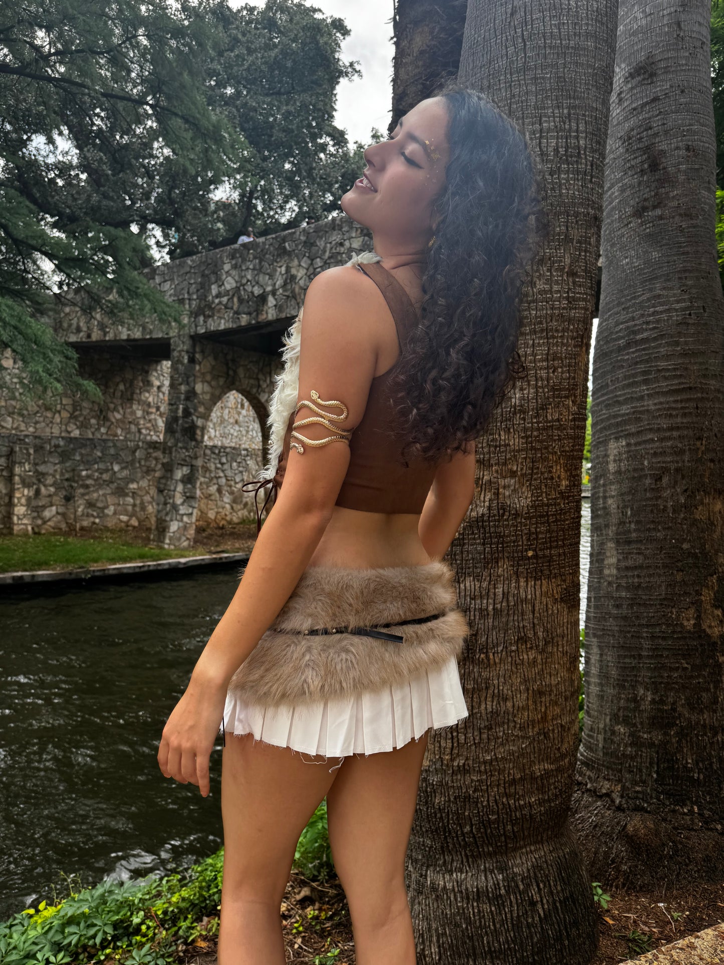She-Wolf Faux Fur Festival Outfit | Top+ Skirt 2 Piece