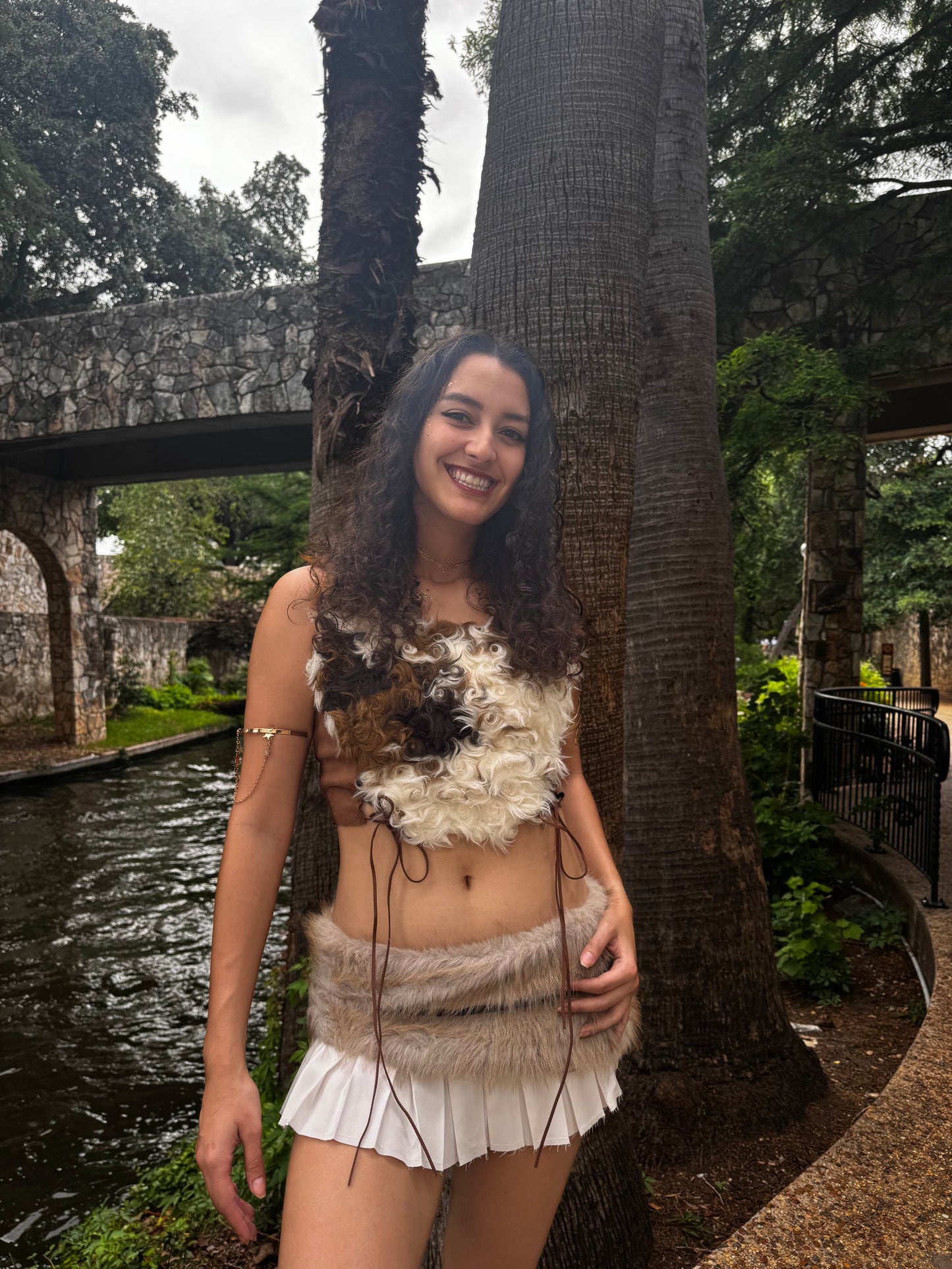 She-Wolf Faux Fur Festival Outfit | Top+ Skirt 2 Piece