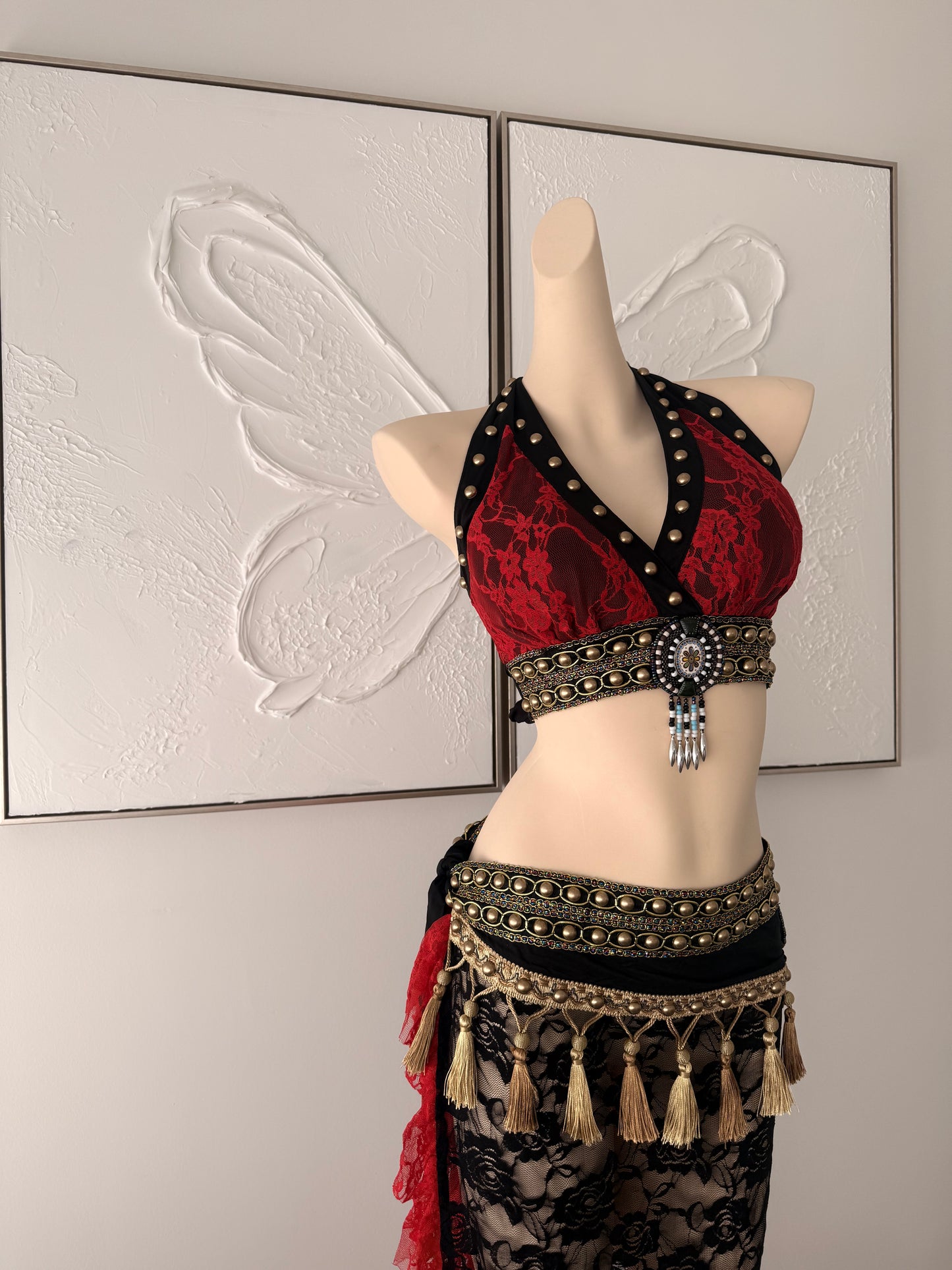 Lace Enchantress | Rave Festival Outfit | Top + Skirt 2 Piece Set