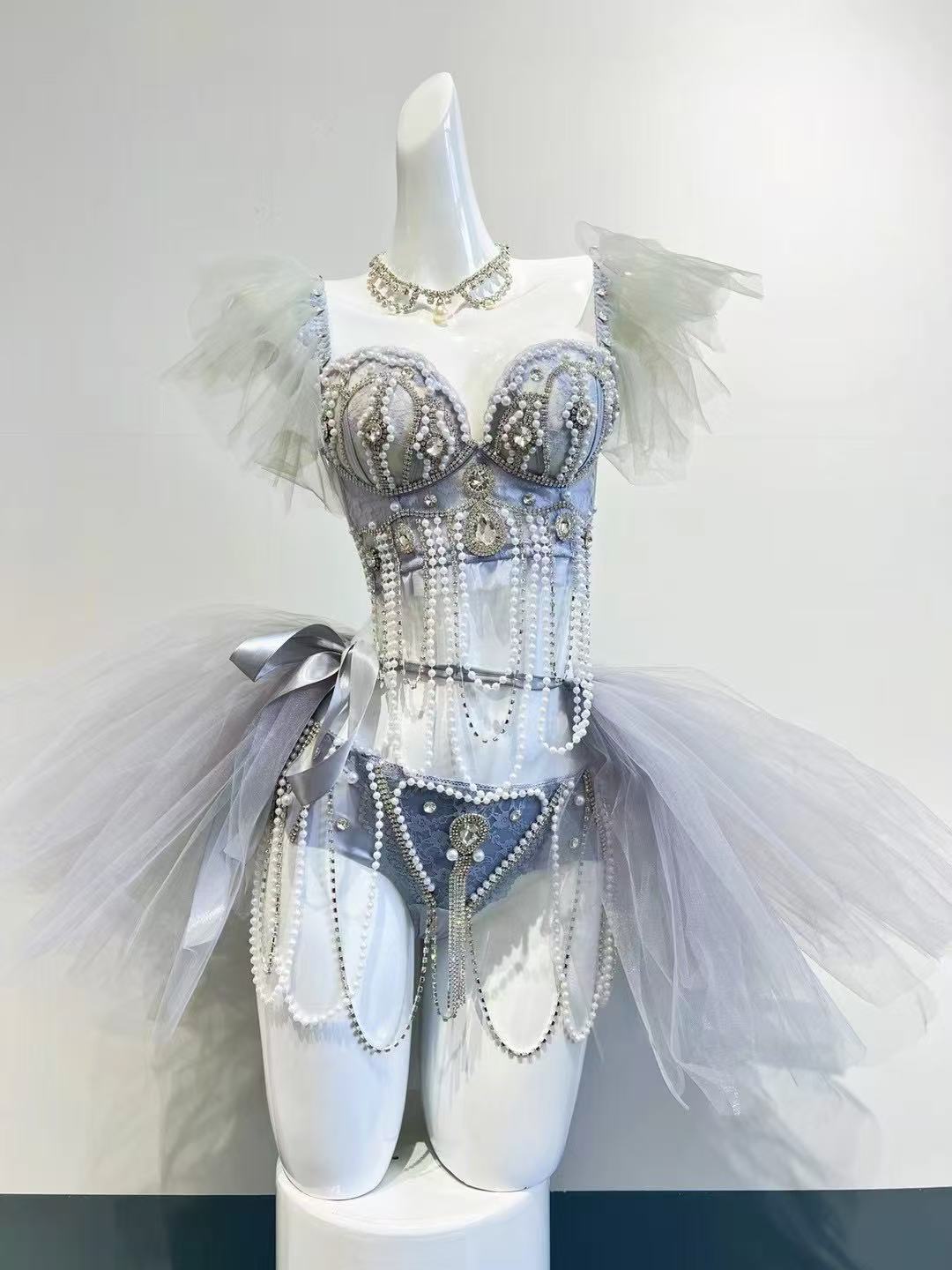 Ballerina Fantasy | Rave Festival Outfit | Top + Bottom + Tutu Skirt