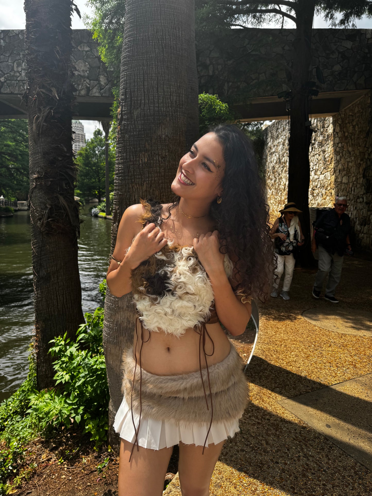 She-Wolf Faux Fur Festival Outfit | Top+ Skirt 2 Piece