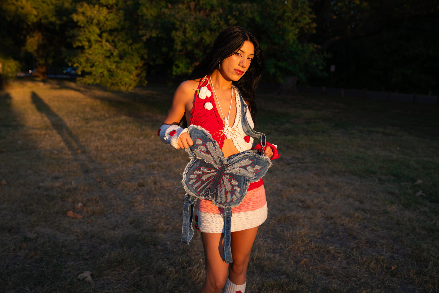 Denim Butterfly Bag