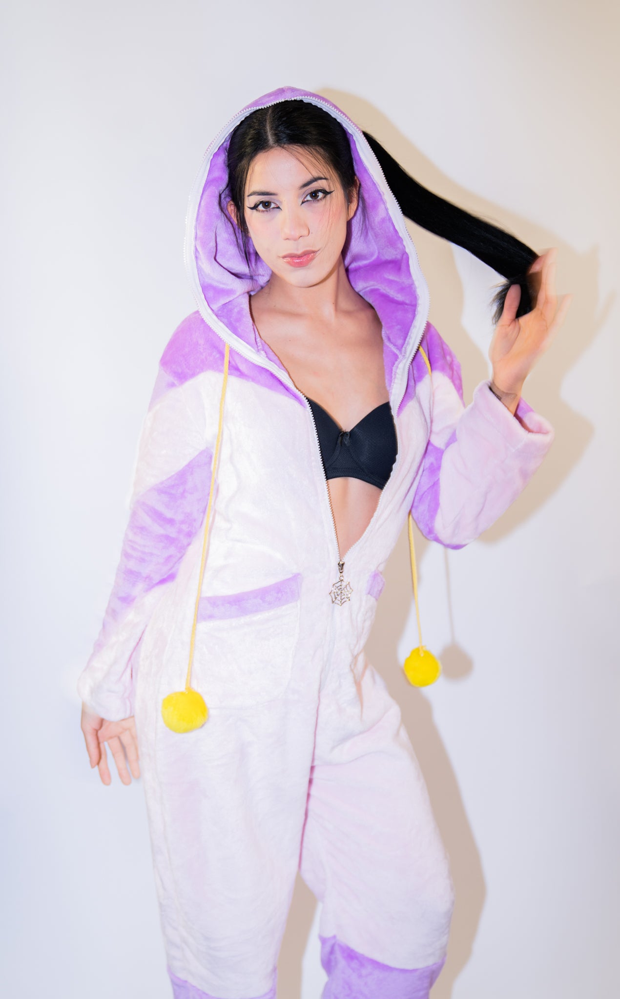 Street Fighter Juri Costume for Cosplay /Halloween | Onesie + Spider + Black Bra 3 Piece