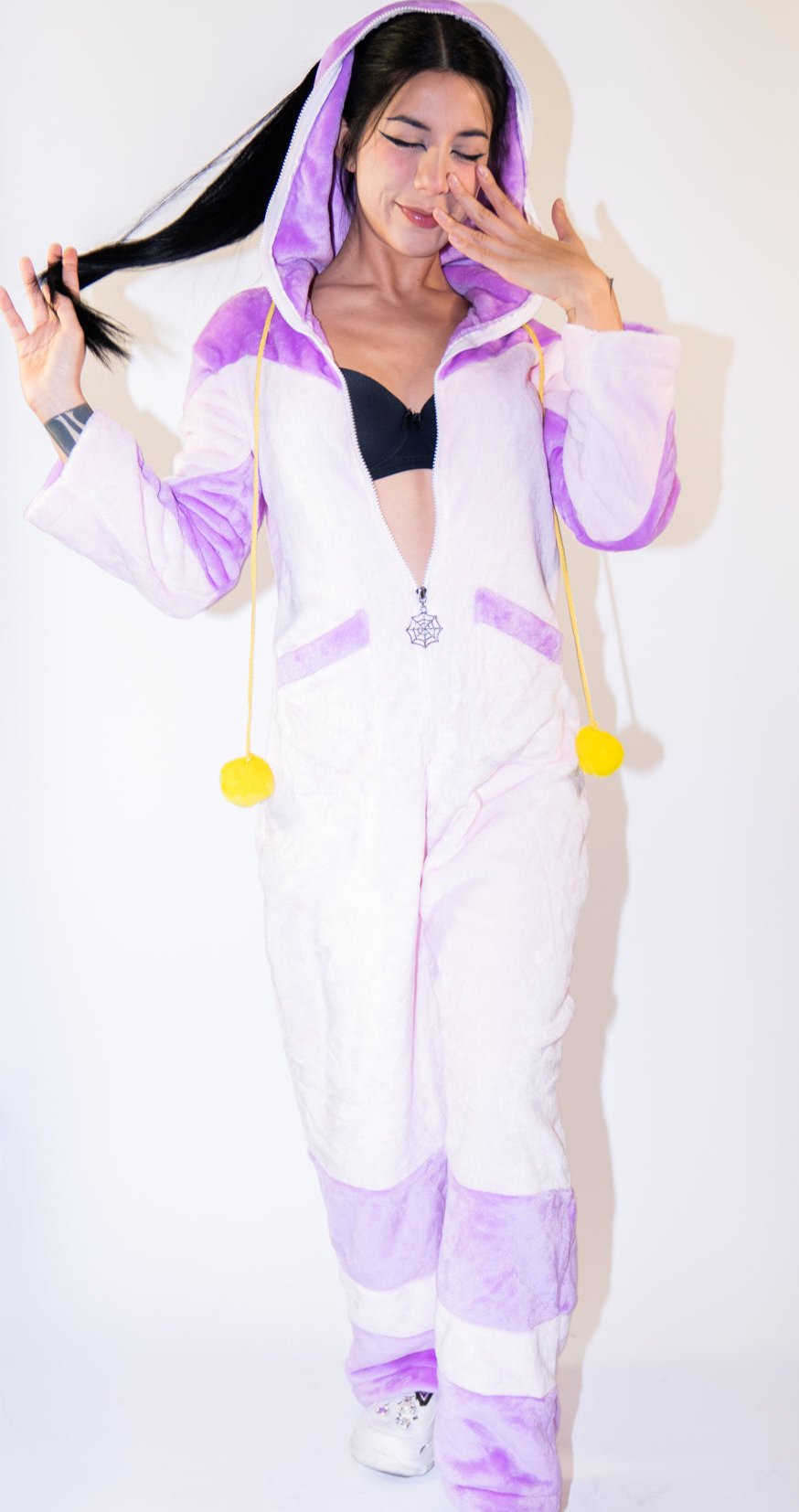 Street Fighter Juri Costume for Cosplay /Halloween | Onesie + Spider + Black Bra 3 Piece