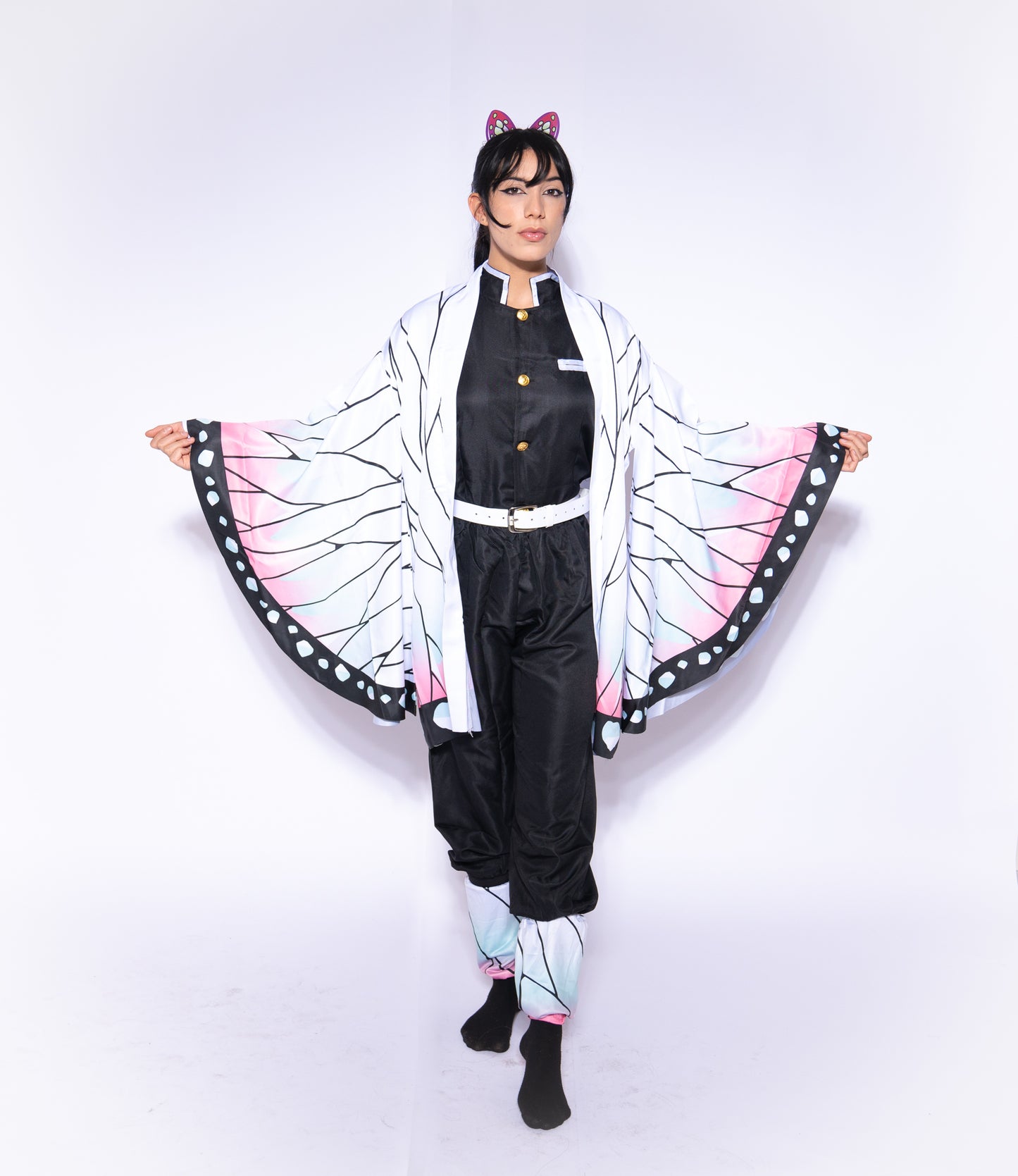 Demon Slayer Insect Pillar Butterfly Ninja Costume with Kimono & Wig