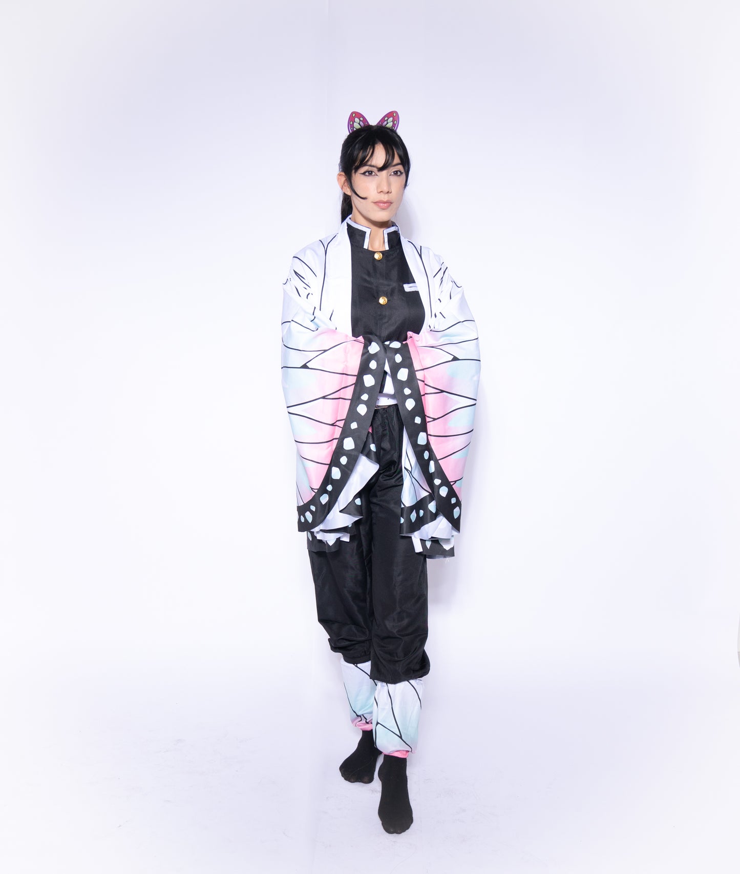Demon Slayer Insect Pillar Butterfly Ninja Costume with Kimono & Wig