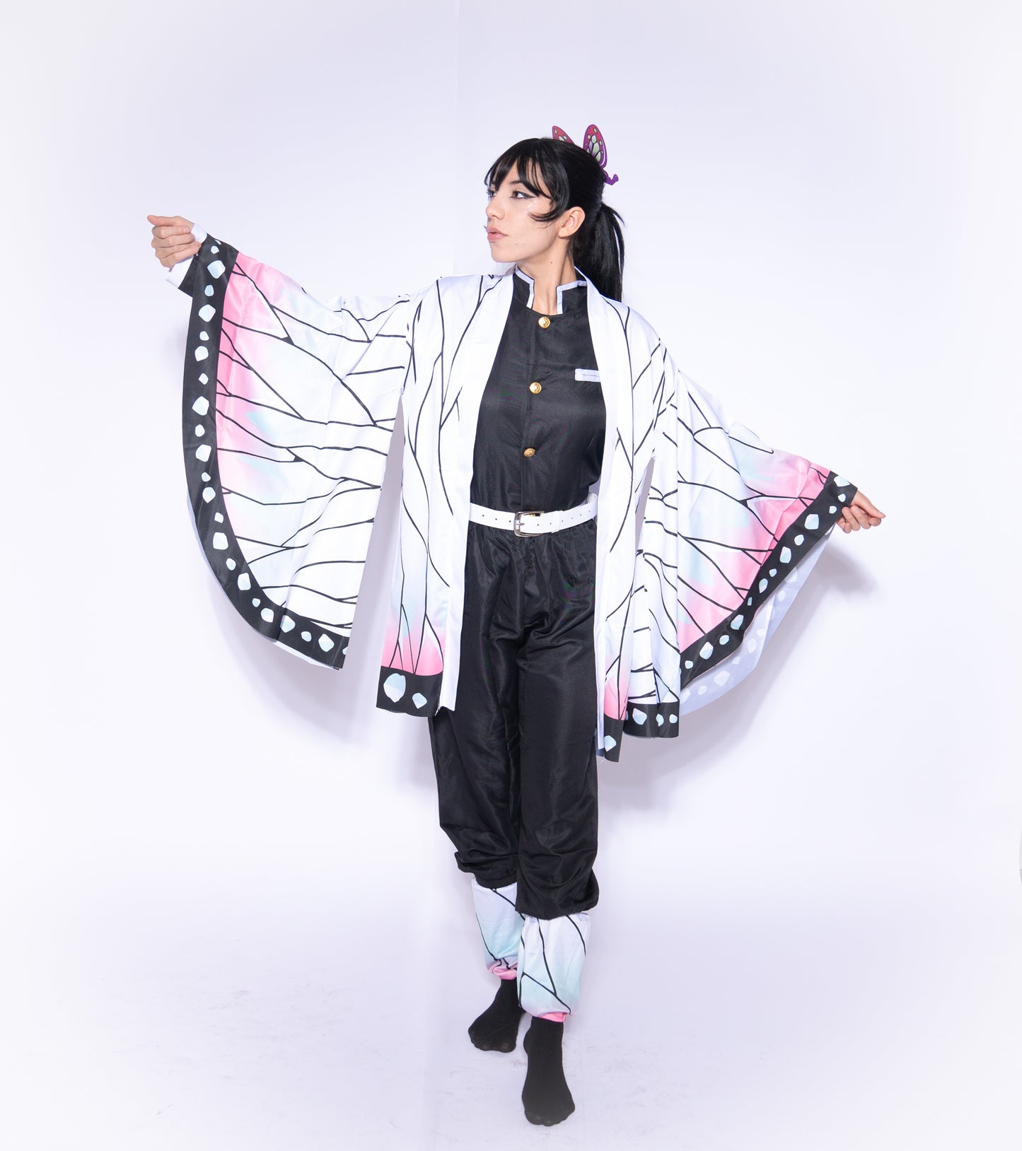 Demon Slayer Insect Pillar Butterfly Ninja Costume with Kimono & Wig