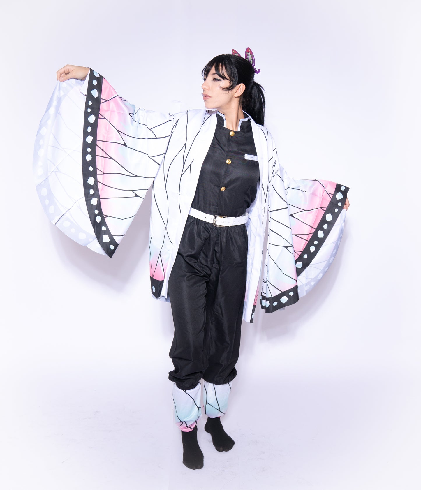 Demon Slayer Insect Pillar Butterfly Ninja Costume with Kimono & Wig
