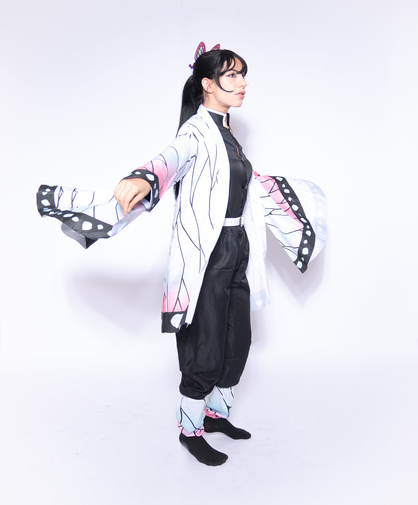 Demon Slayer Insect Pillar Butterfly Ninja Costume with Kimono & Wig