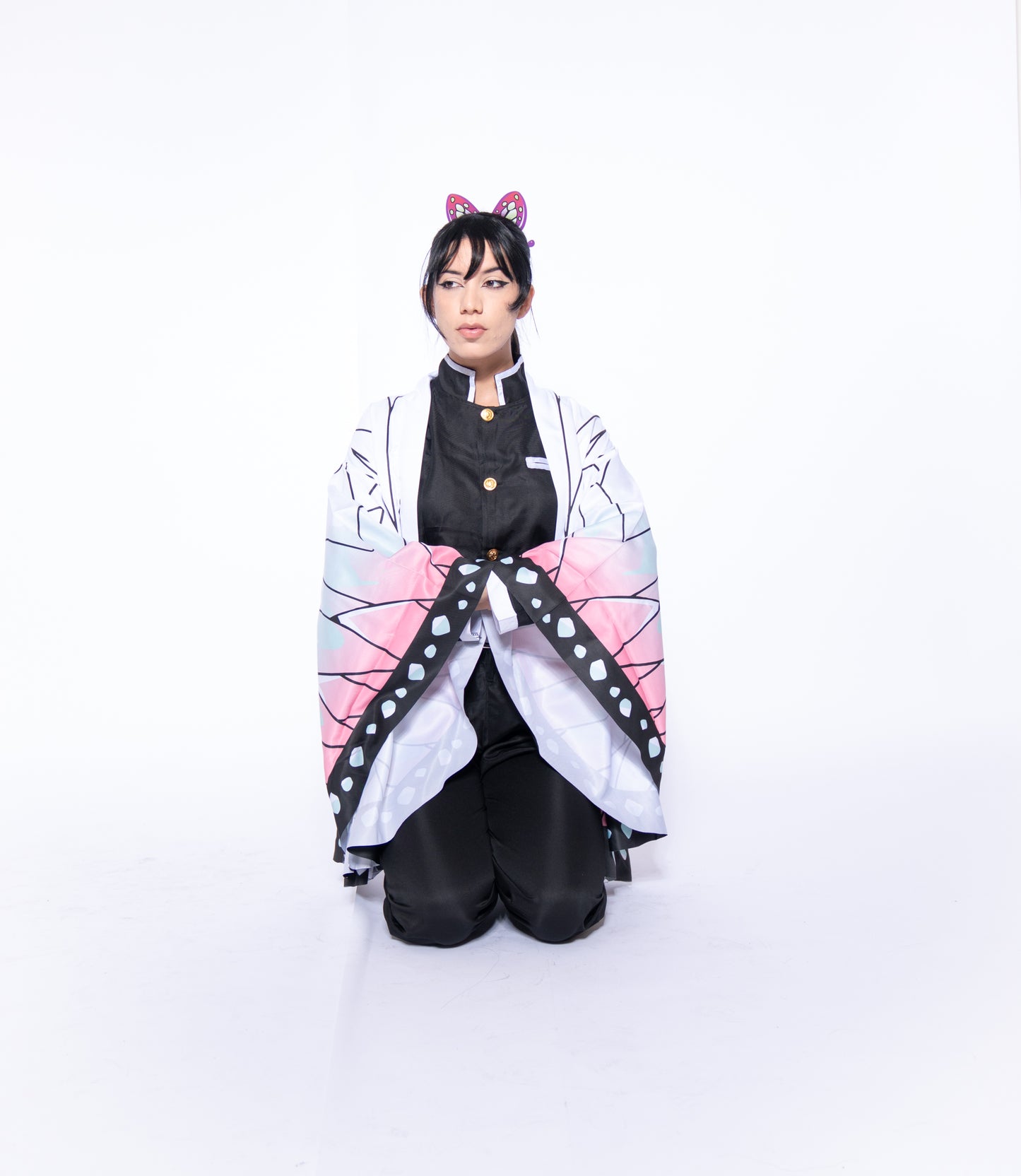 Demon Slayer Insect Pillar Butterfly Ninja Costume with Kimono & Wig