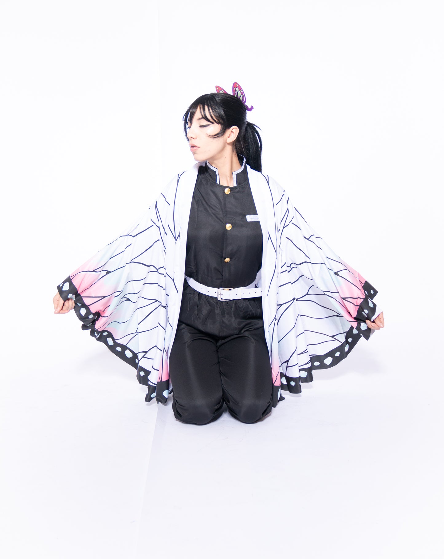 Demon Slayer Insect Pillar Butterfly Ninja Costume with Kimono & Wig