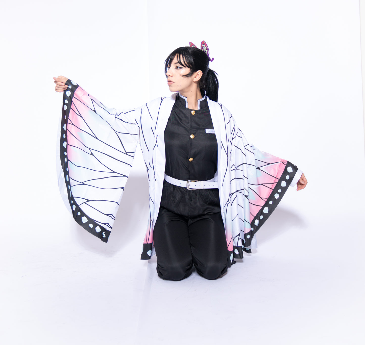 Demon Slayer Insect Pillar Butterfly Ninja Costume with Kimono & Wig