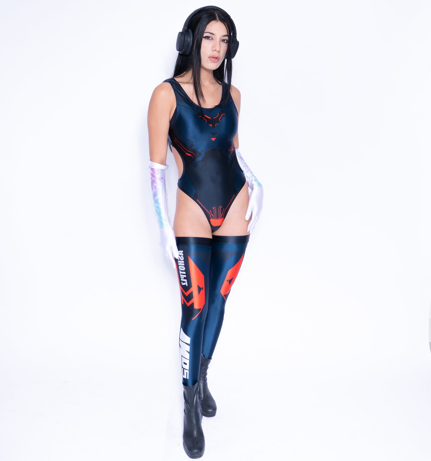 Racing girl costume | Bodysuit + Sleeves + Stockings 3 Piece Set