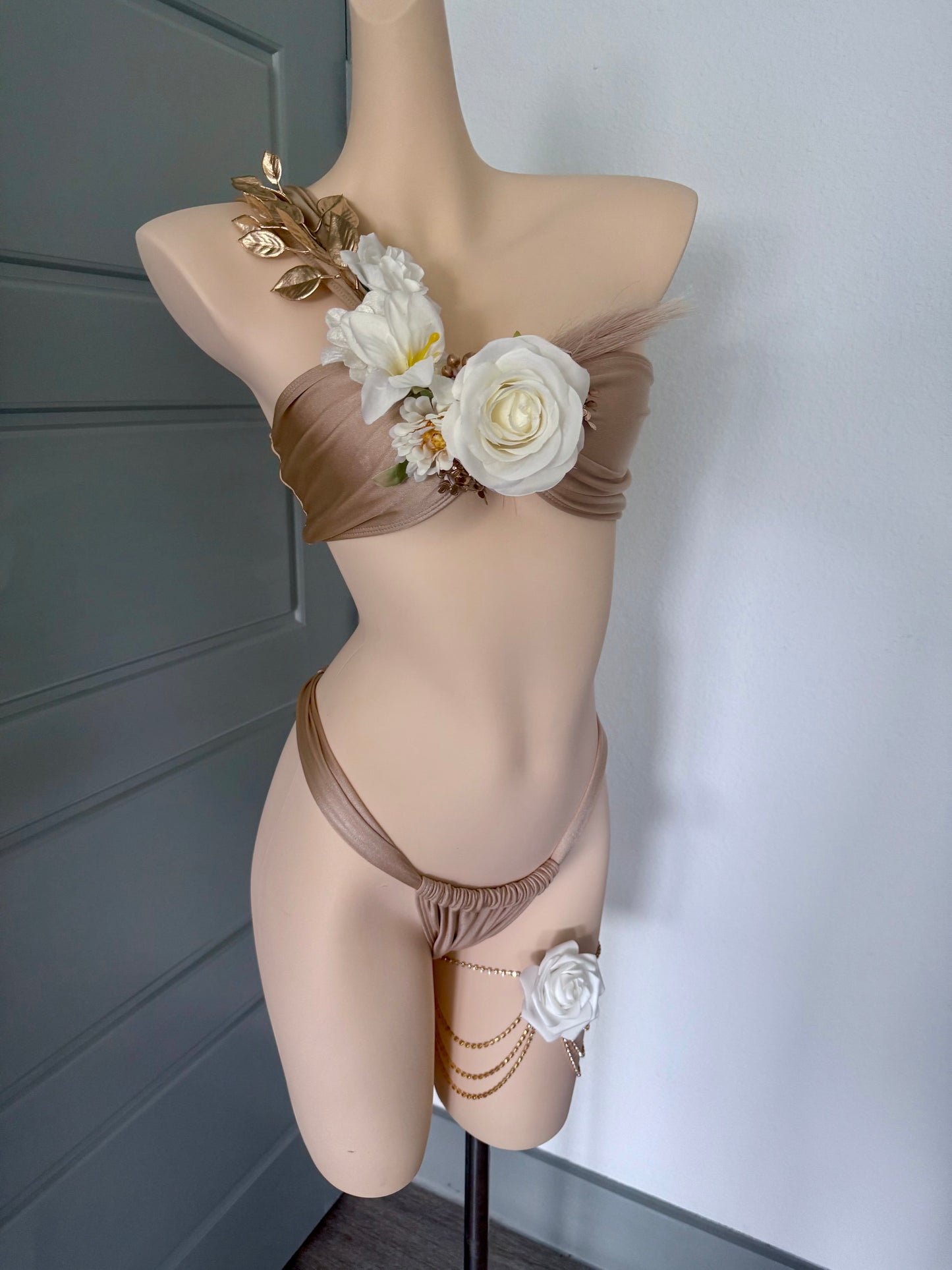 Venus in Blossom Rave Festival Outfit | Top + Bottoms + Thigh Garter | Electric Forest/ Burning Man
