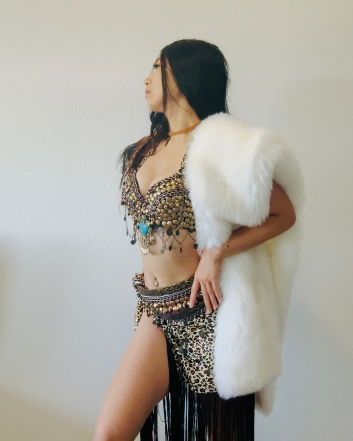 Fluffy Faux Fur Cape / Scarf | Festival Accessary