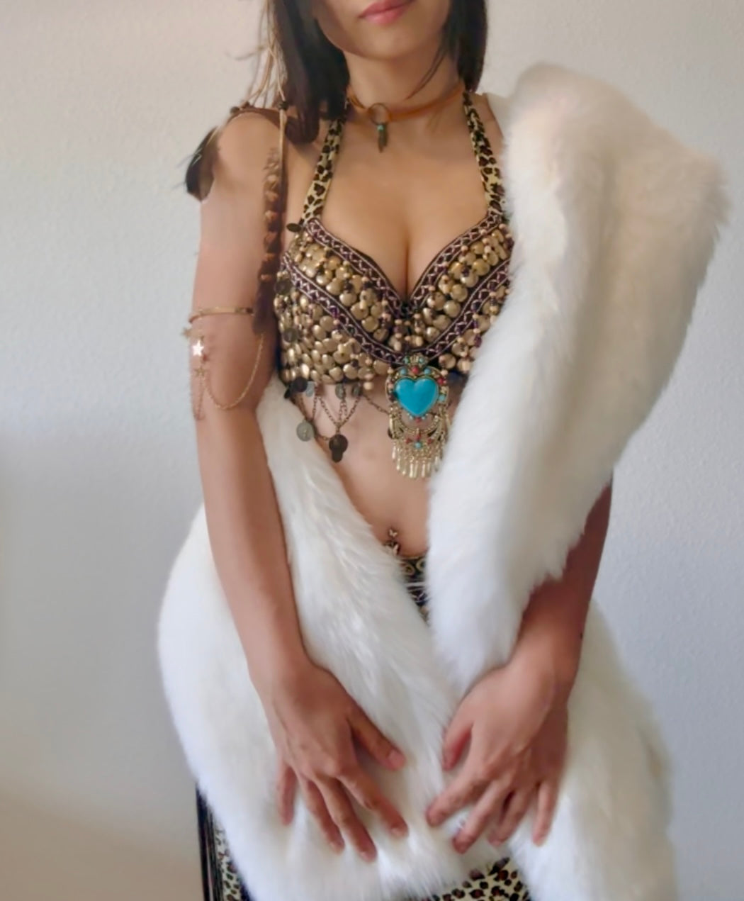 Fluffy Faux Fur Cape / Scarf | Festival Accessary