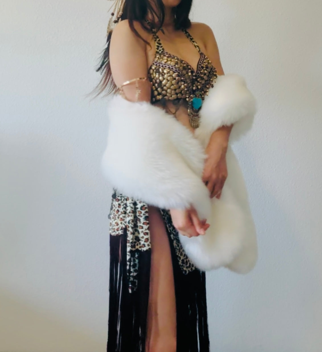Fluffy Faux Fur Cape / Scarf | Festival Accessary