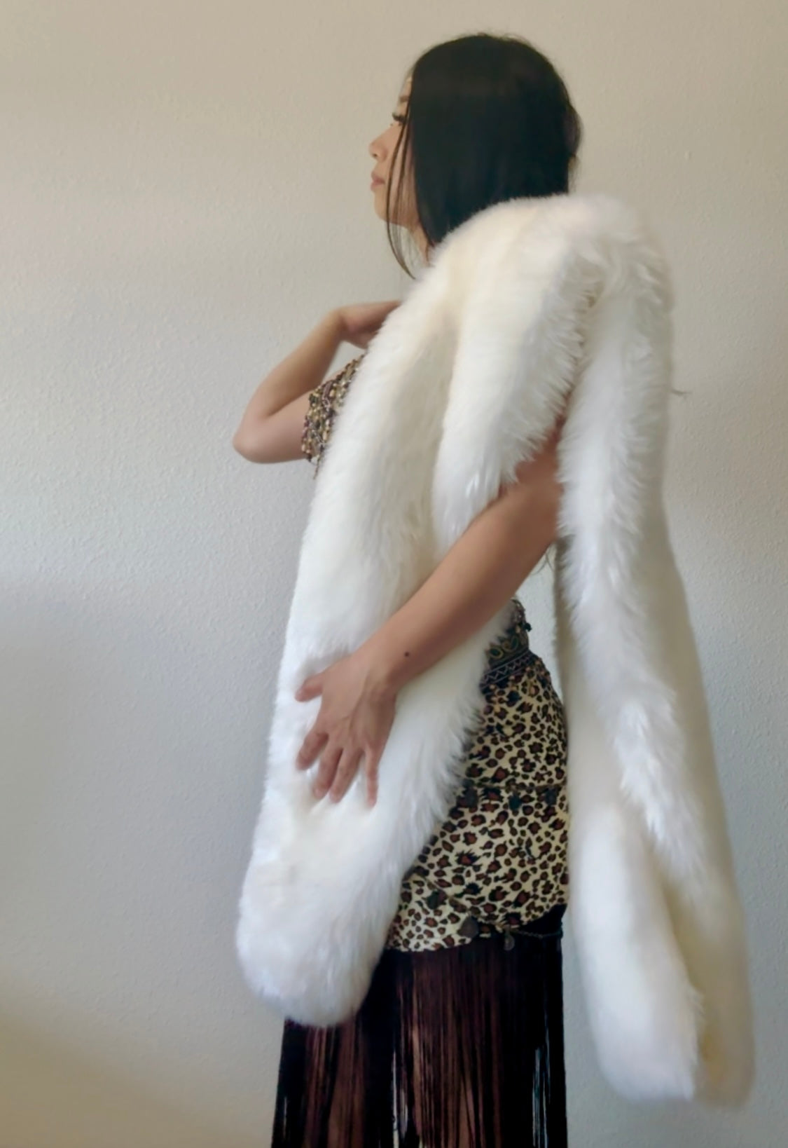 Fluffy Faux Fur Cape / Scarf | Festival Accessary