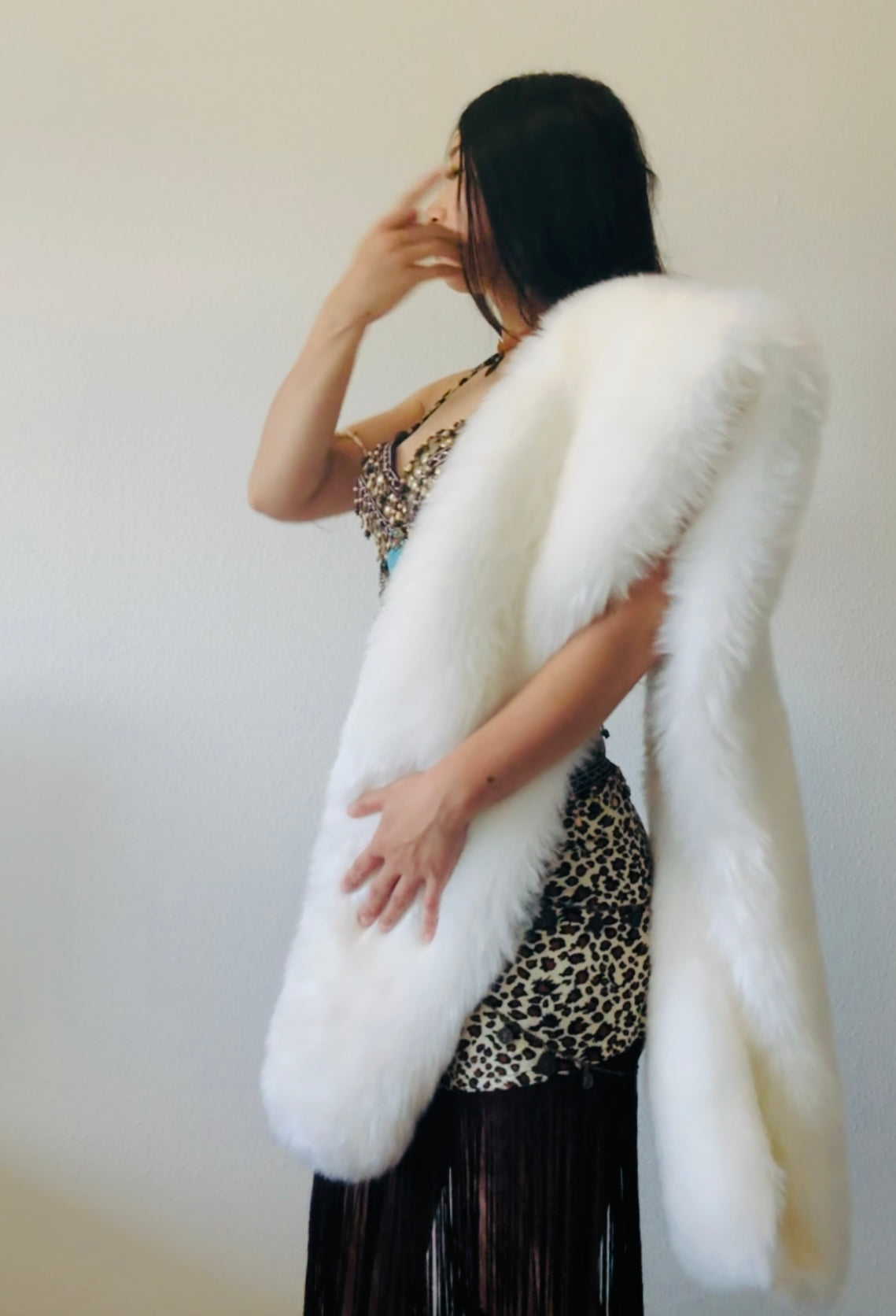 Fluffy Faux Fur Cape / Scarf | Festival Accessary