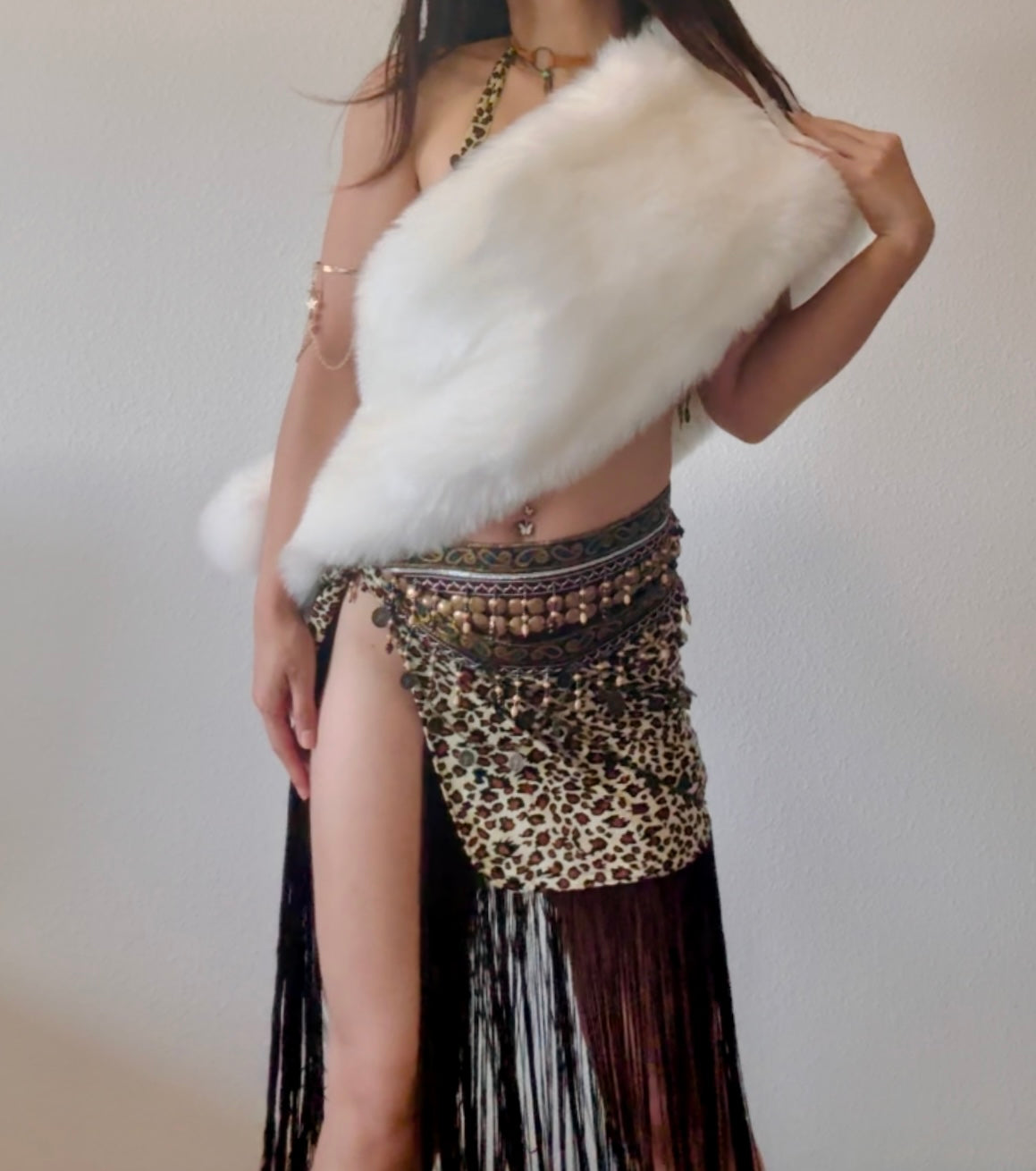 Fluffy Faux Fur Cape / Scarf | Festival Accessary