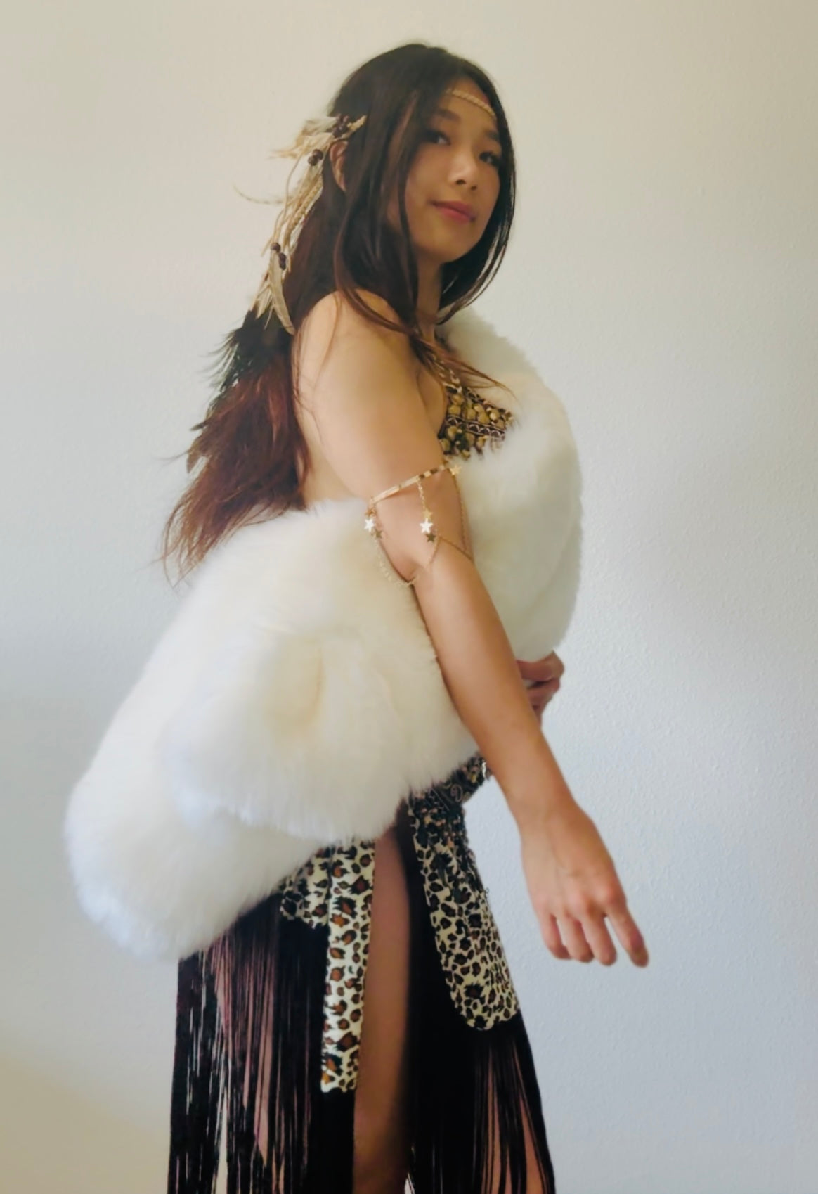 Fluffy Faux Fur Cape / Scarf | Festival Accessary