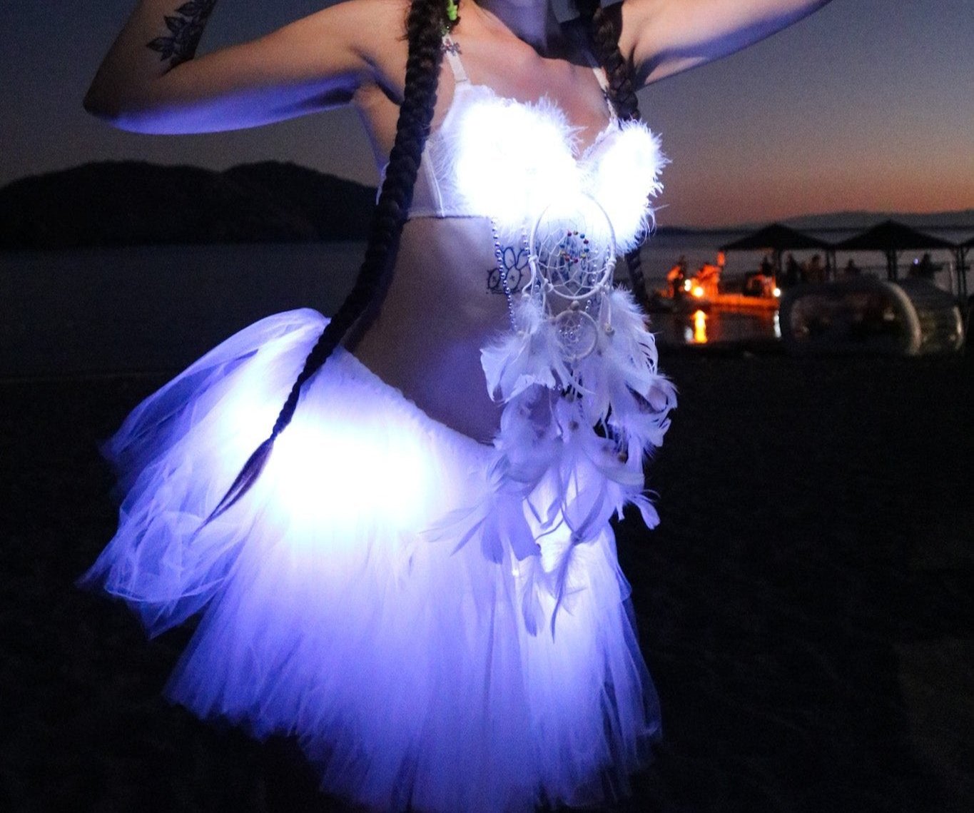 Dream Catcher LED Festival Outfit | Bra + Tutu Skirt 2 Piece Set