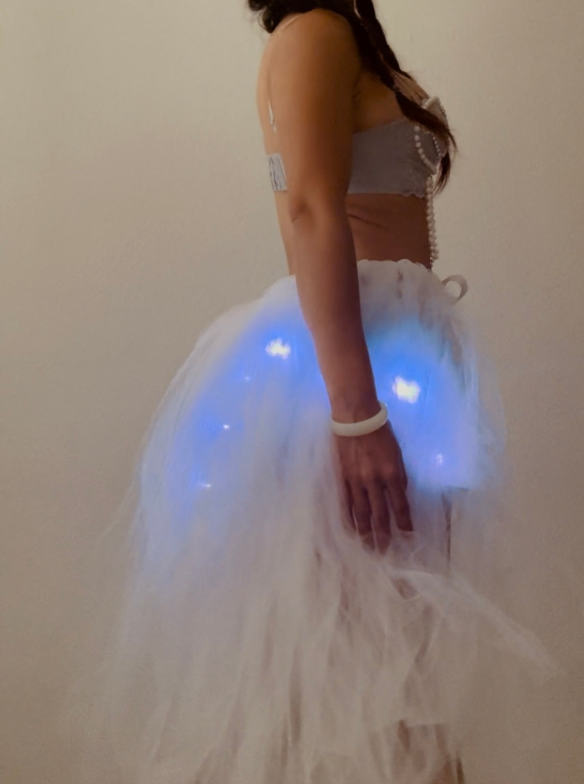 Firefly Glimmer LED Rave Outfit | LED Bra + LED Midi Tutu Skirt + Panties 3 Piece