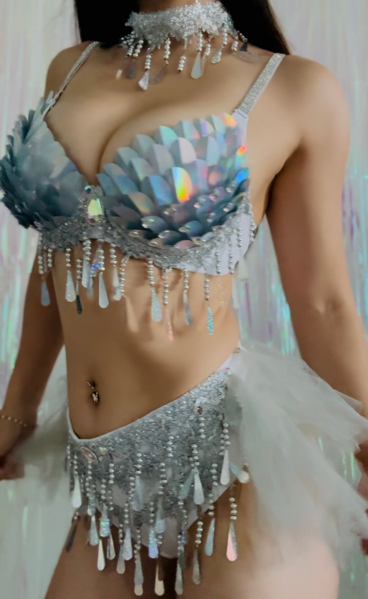 Firefly Glimmer 3 Piece Rave Sets | Bra + Skort + Choker EDM Festival Outfit