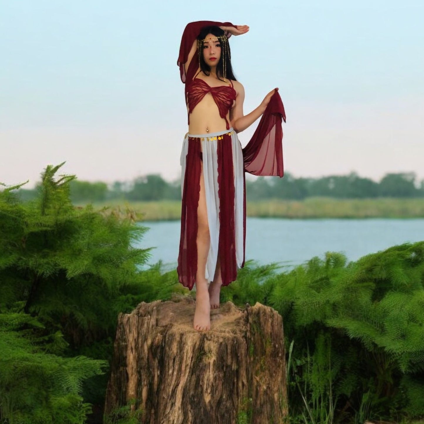 Dessert Princess Festival Outfit | Butterfly Top + Wrap Skirt + Shawl + Thong
