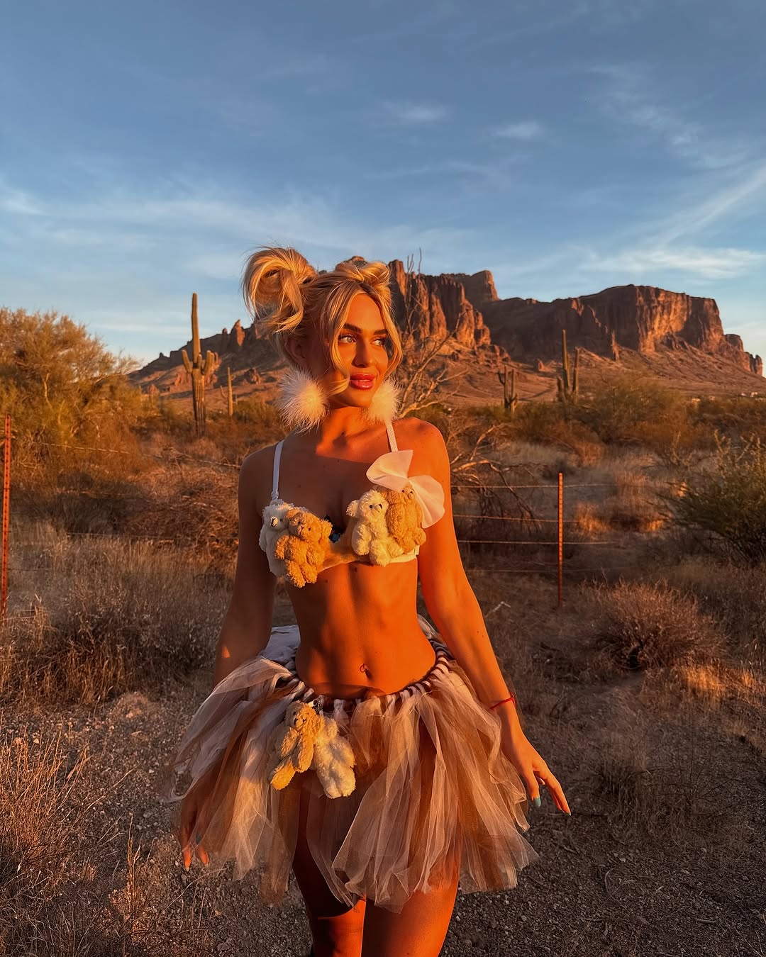 LED Teddy Bear Rave Set |Bra + Tutu Skirt 2 Piece
