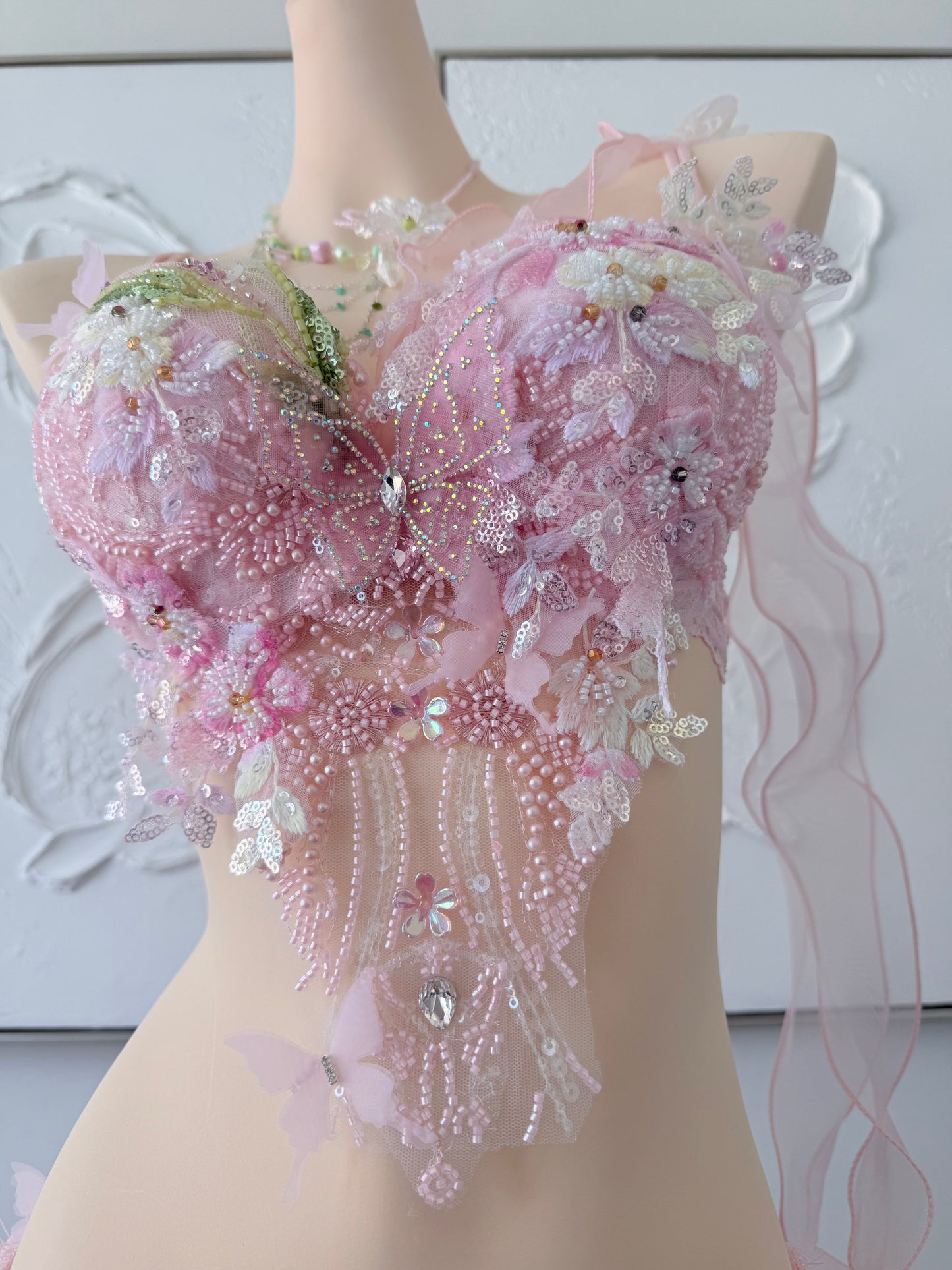 Sugar Bloom Fairy Set | Pink Floral Rave Festival Outfit | Top + Skirt + Shorts + Necklace