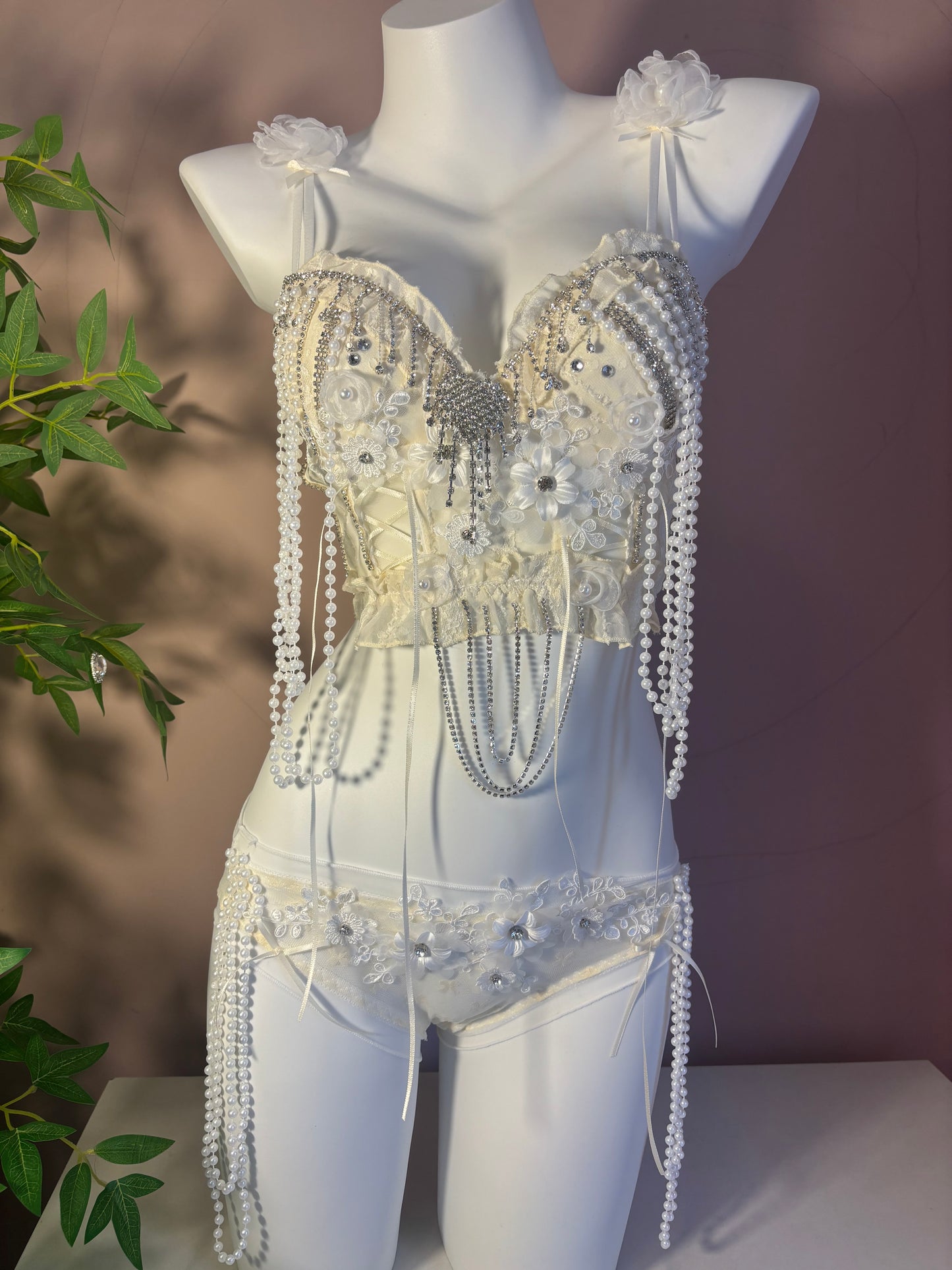 Heavenly Bloom Rave Festival Outfit | Top + Bottom + Skirt