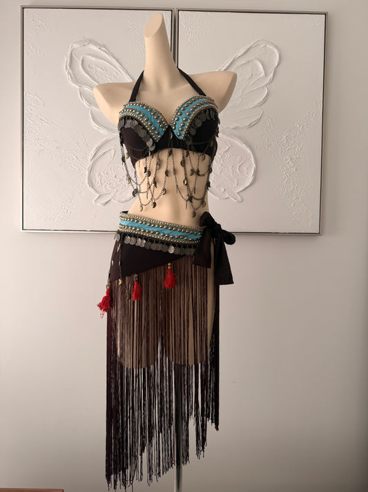 Sultan’s Mirage | Rave Festival Outfit | Top + Wrap Skirt 2 Piece Set