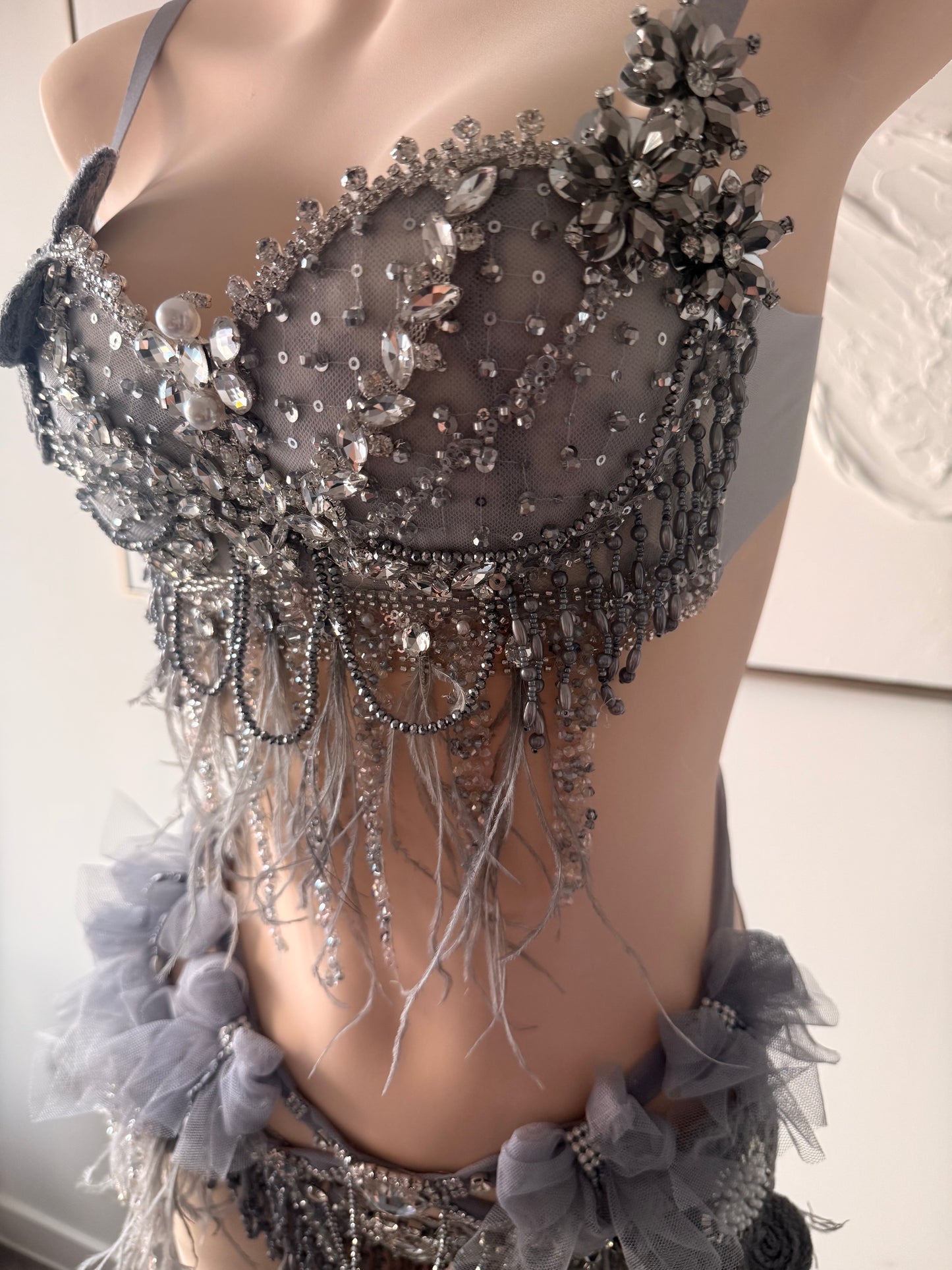 Twilight Seraphine Rave Festival Outfit | Top + Bottom (Grey)