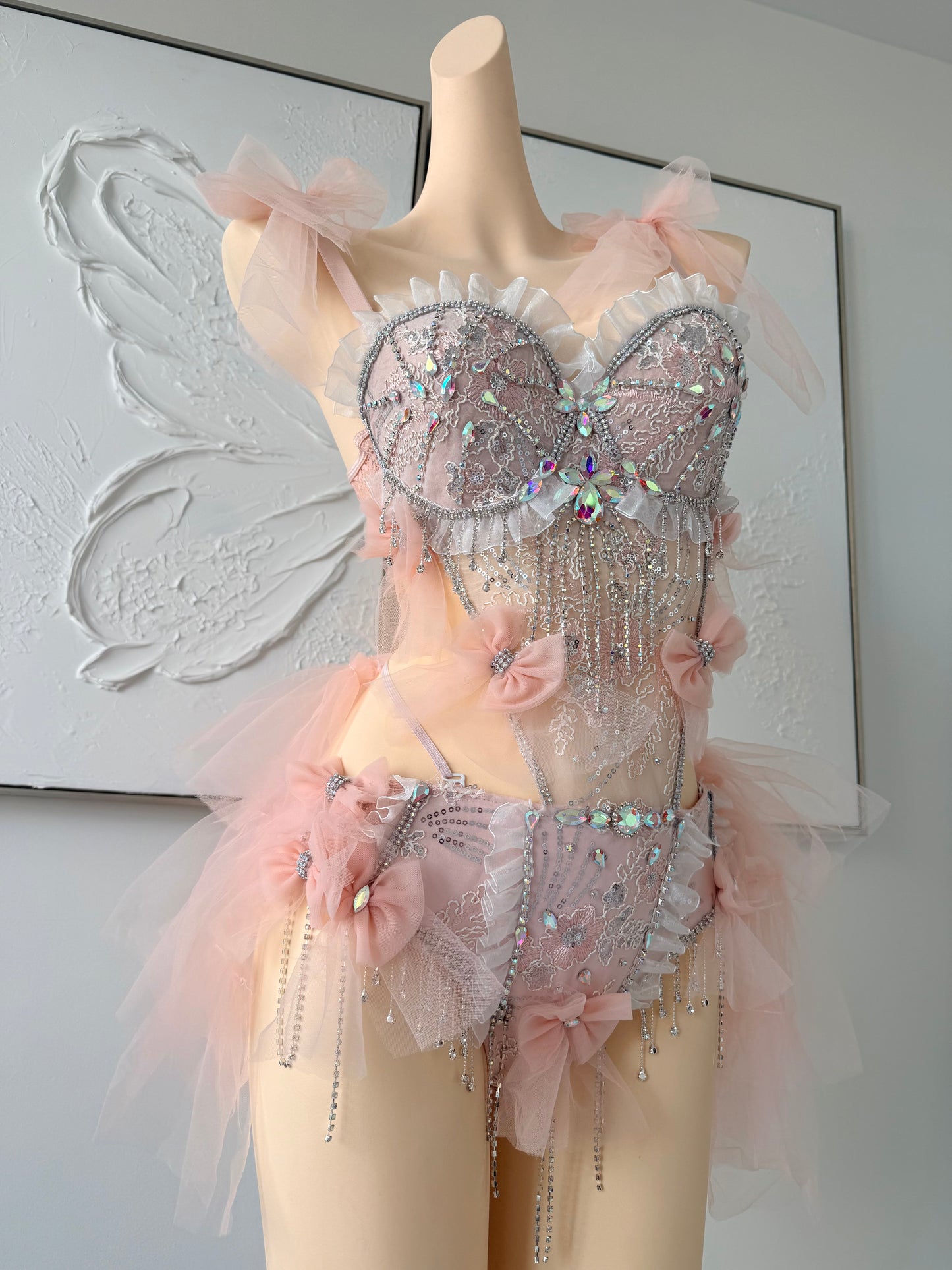 Soft Blush Rave Festival Outfit | Bodysuit