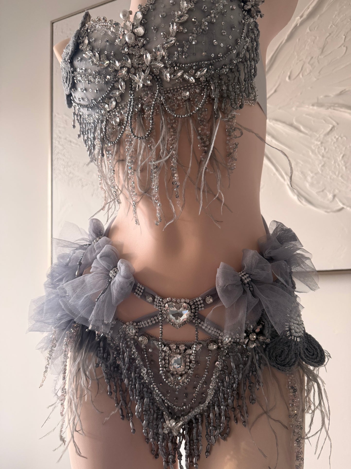 Twilight Seraphine Rave Festival Outfit | Top + Bottom (Grey)