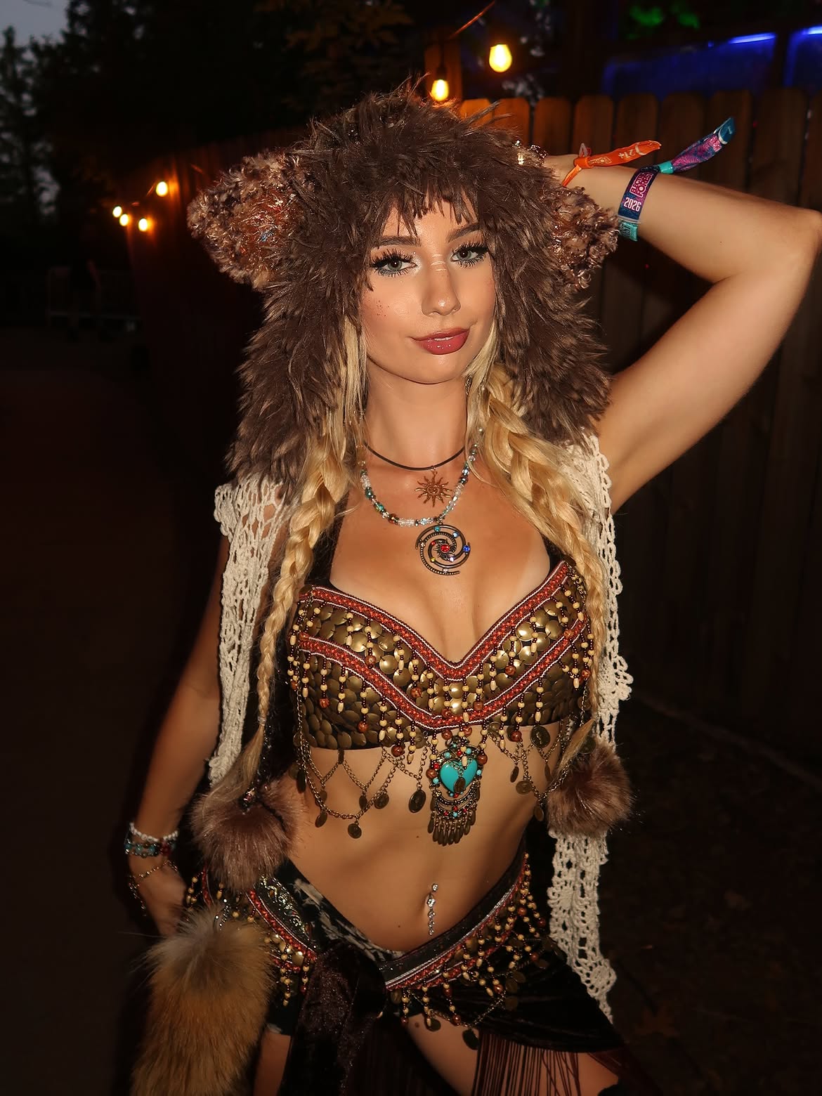 Seraphic Oasis Princess Rave Outfit | Bra + Wrap Skirt 2 Piece Festival Set