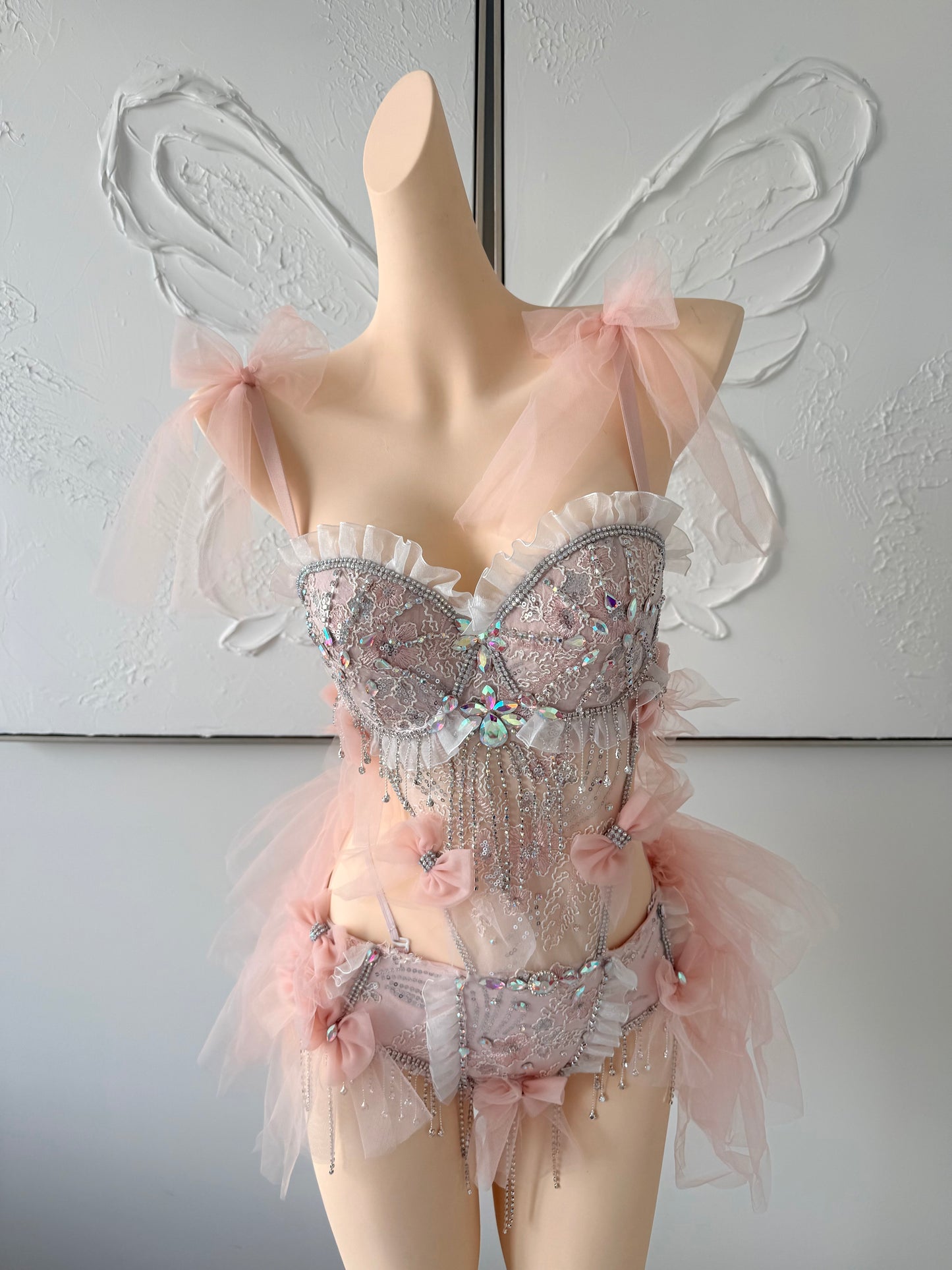 Soft Blush Rave Festival Outfit | Bodysuit