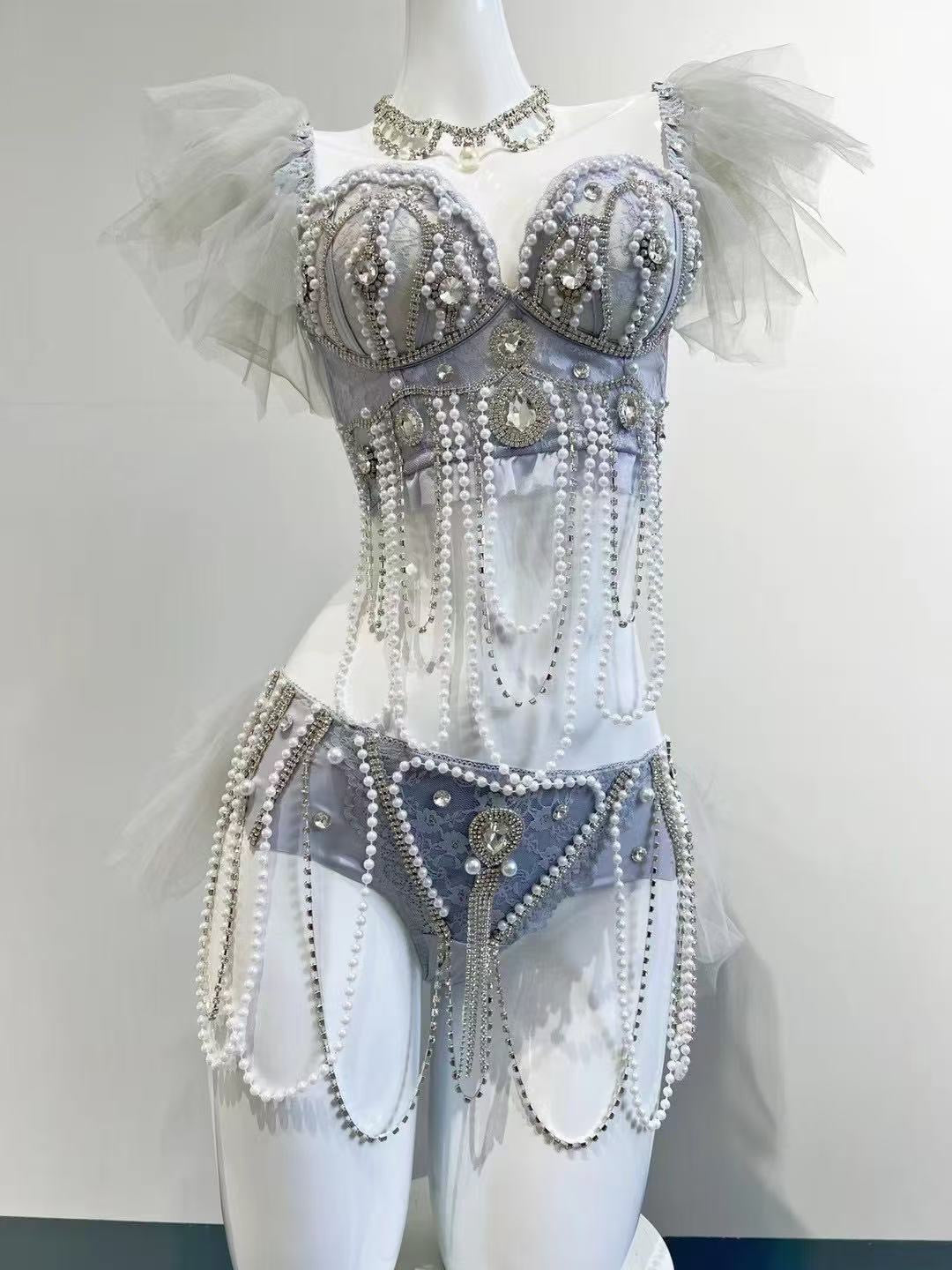 Ballerina Fantasy | Rave Festival Outfit | Top + Bottom + Tutu Skirt