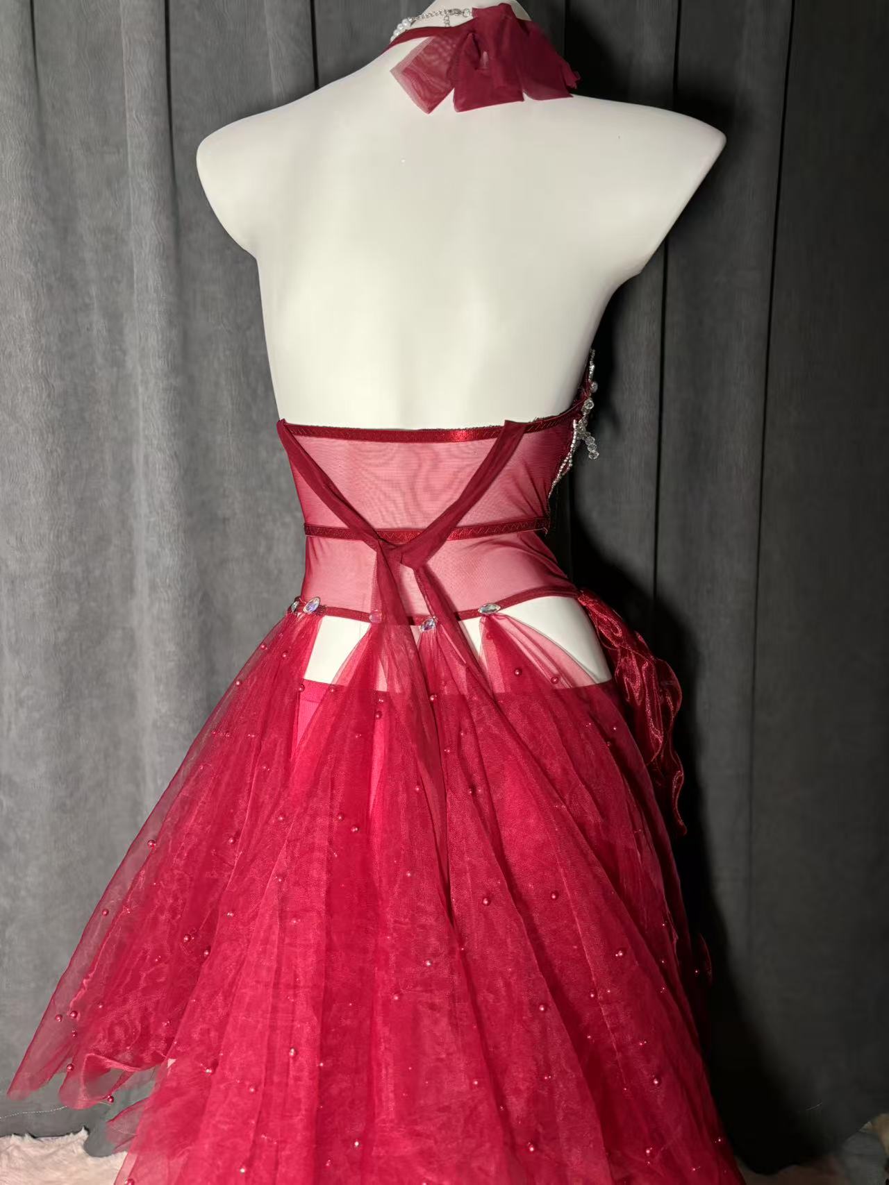 White & Red 2 Colors Princess Outfit | Bra + Panties + Skirt 3 Piece Set