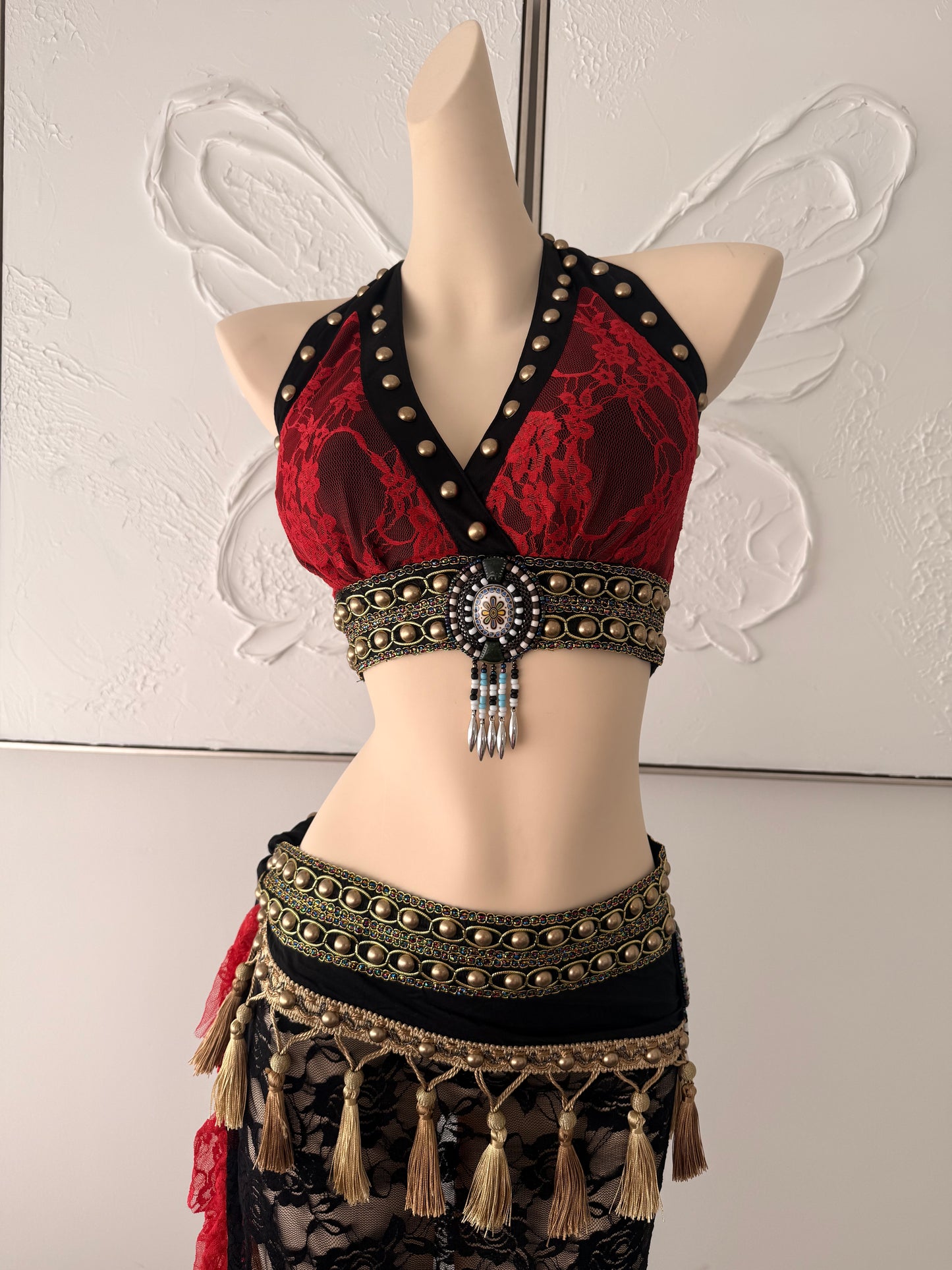 Lace Enchantress | Rave Festival Outfit | Top + Skirt 2 Piece Set